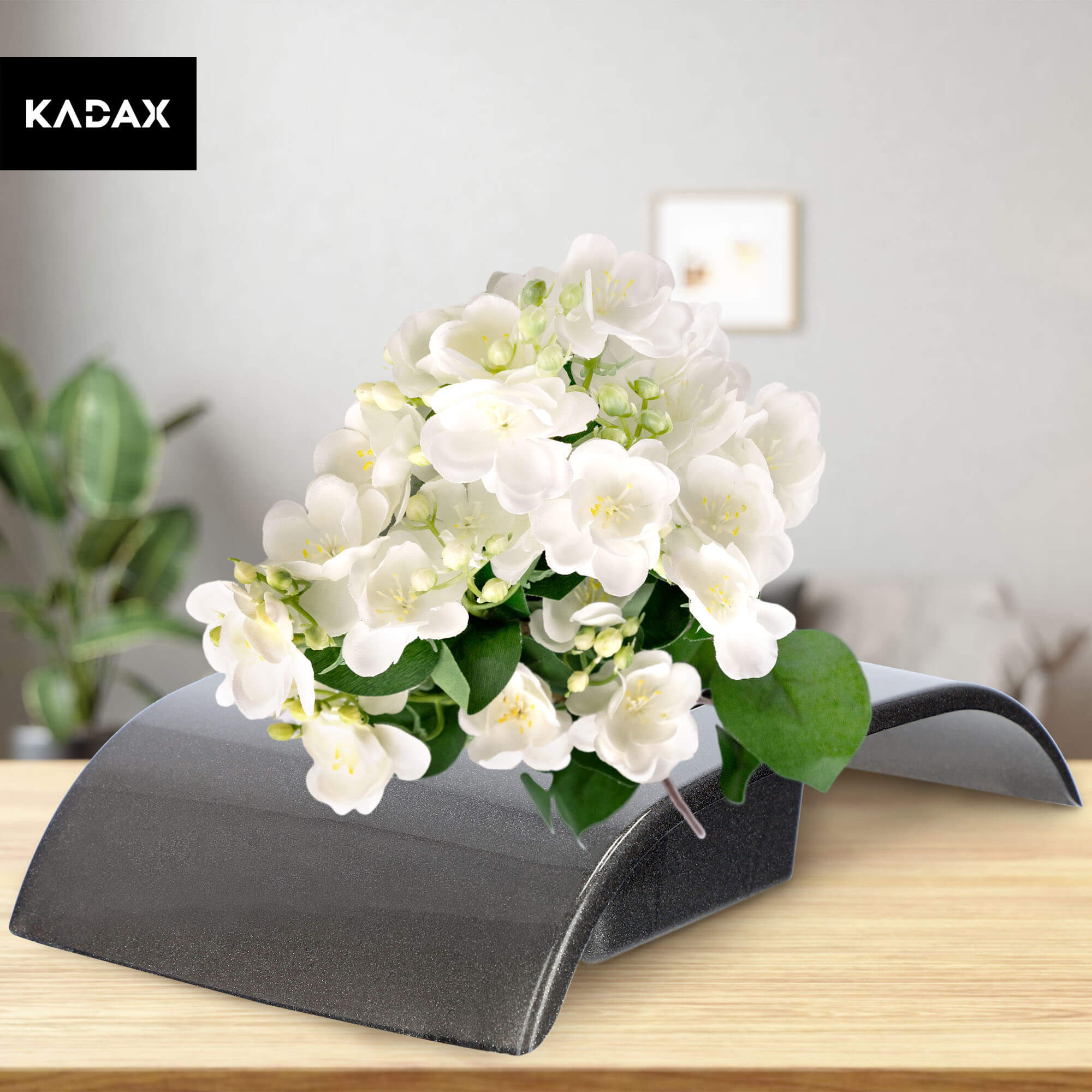 Ikebana na kwiaty prostokątna 4 x 19 cm, grafit