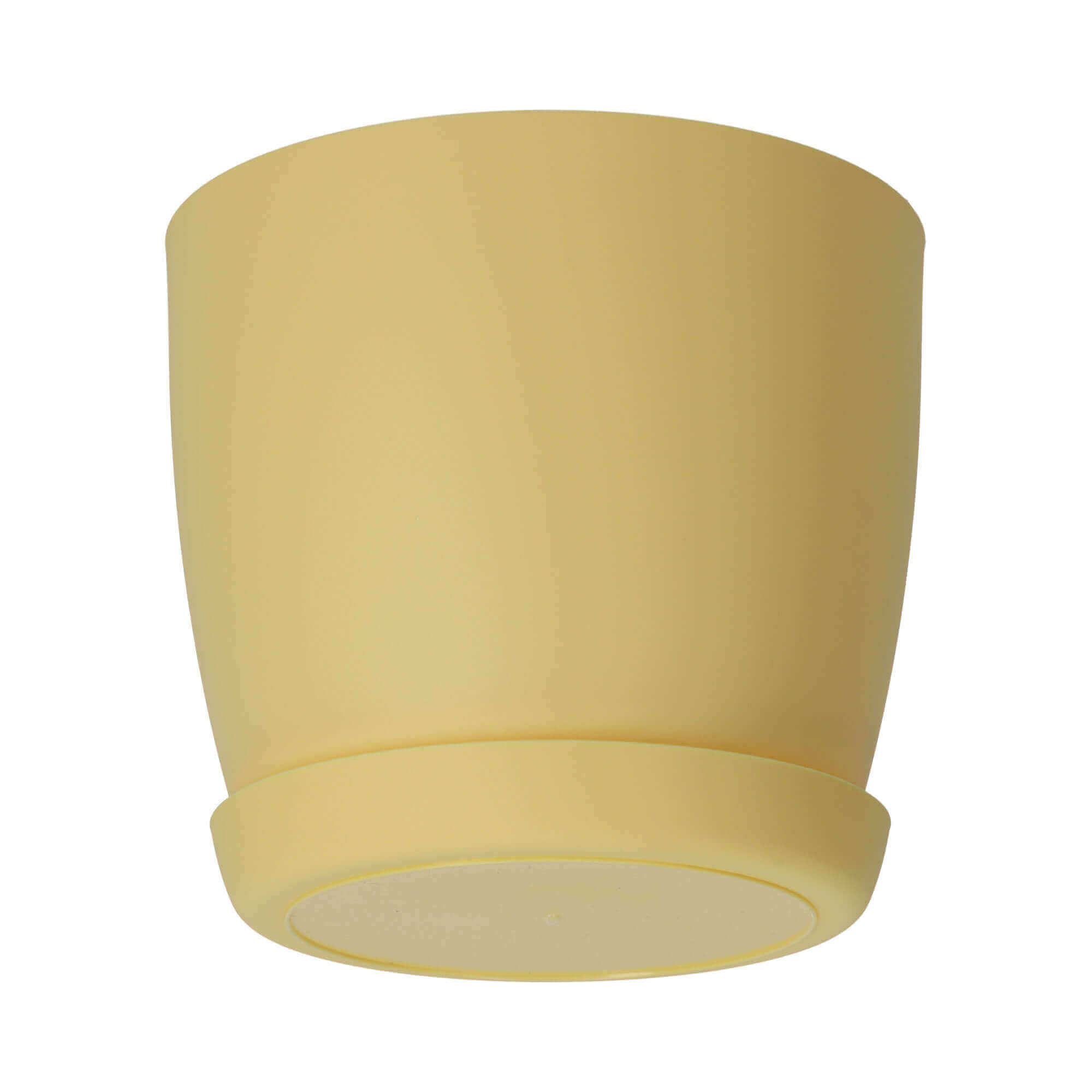 Doniczka Agen z podstawką 20 cm, matowa żółta