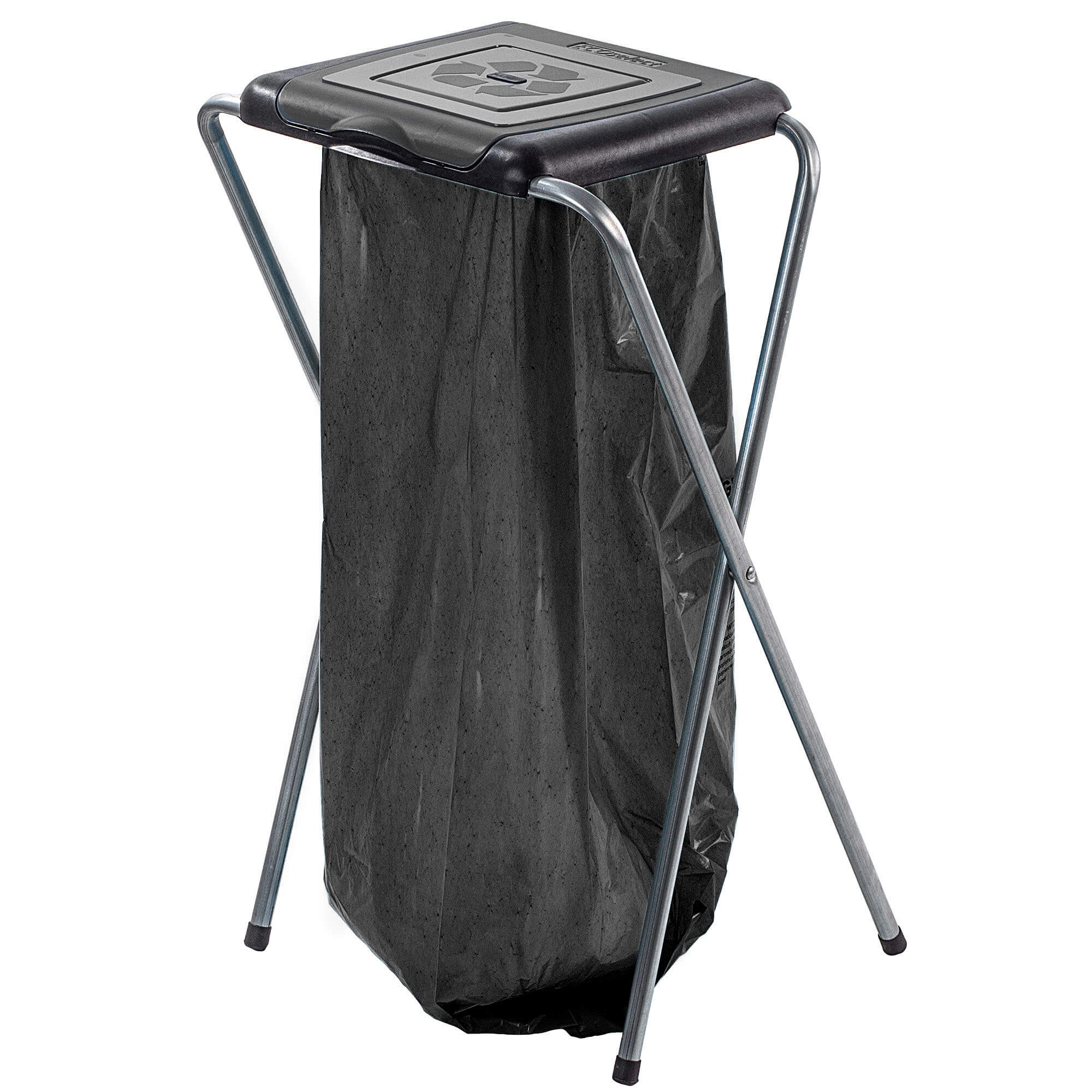 Stojak pojedynczy do segregacji odpadów Amal, czarny