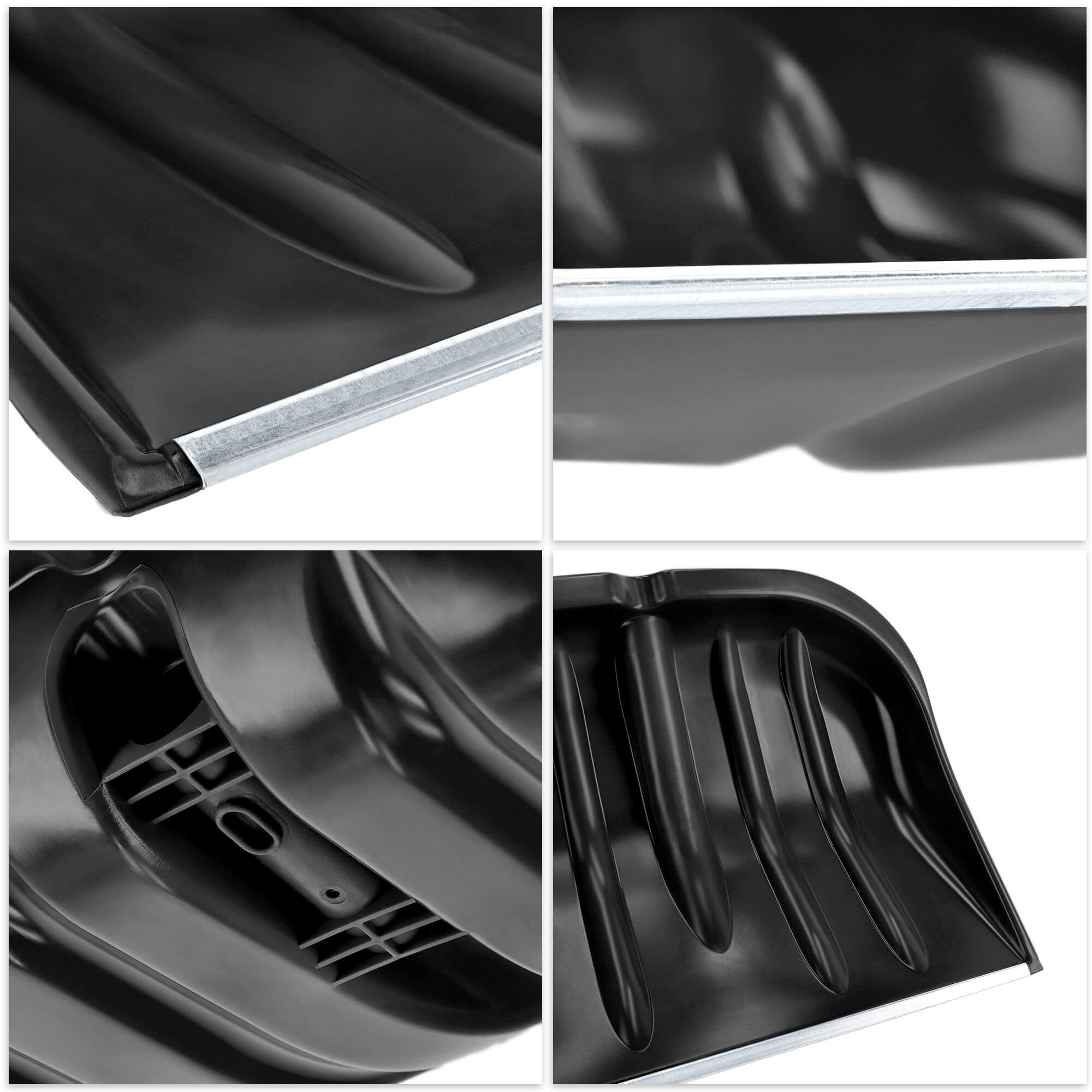 Zestaw do odśnieżania łopata do śniegu trzon drewniany srebrna + szufla łopata do śniegu czarna