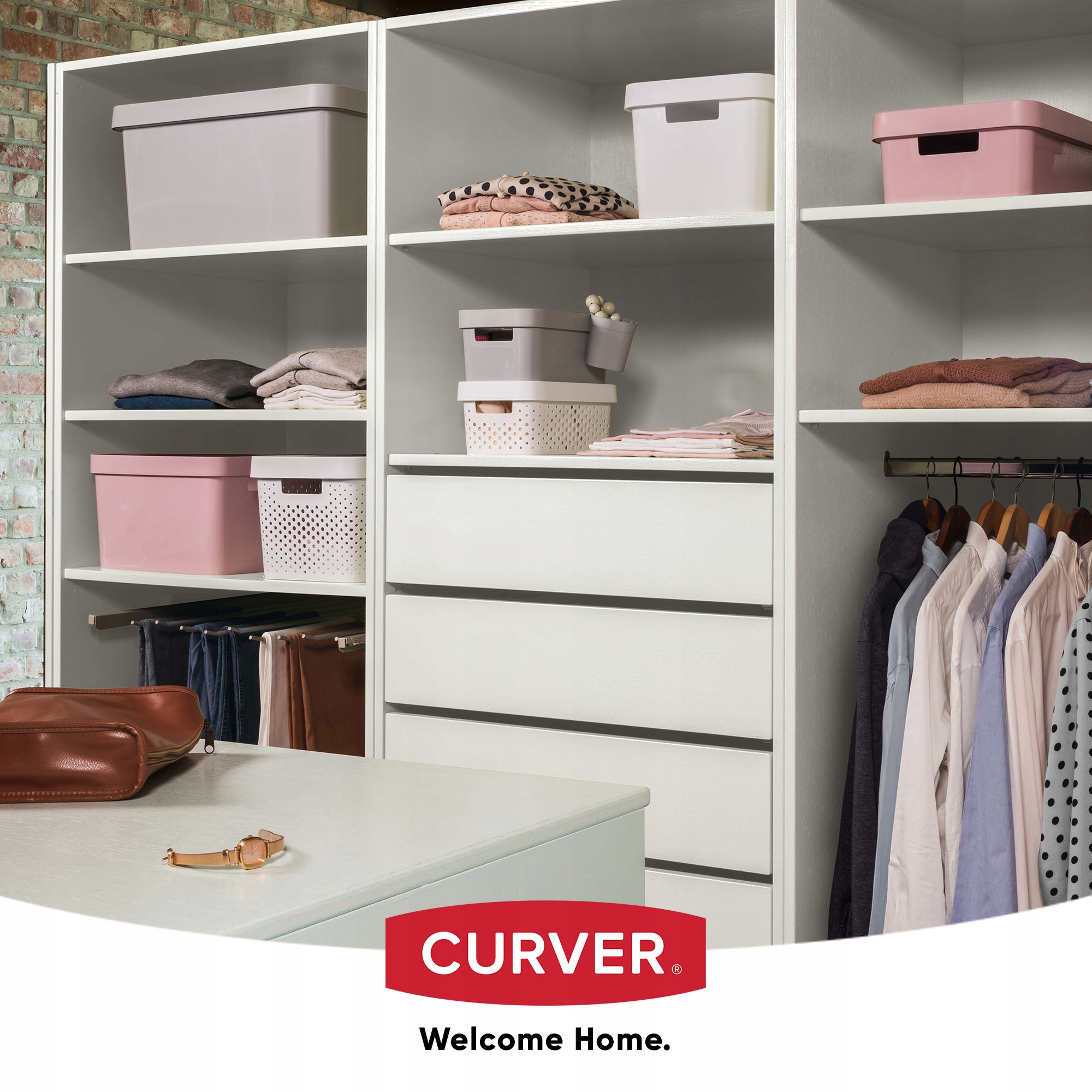 Pudełko do przechowywania Curver 18 x 55 cm, szare