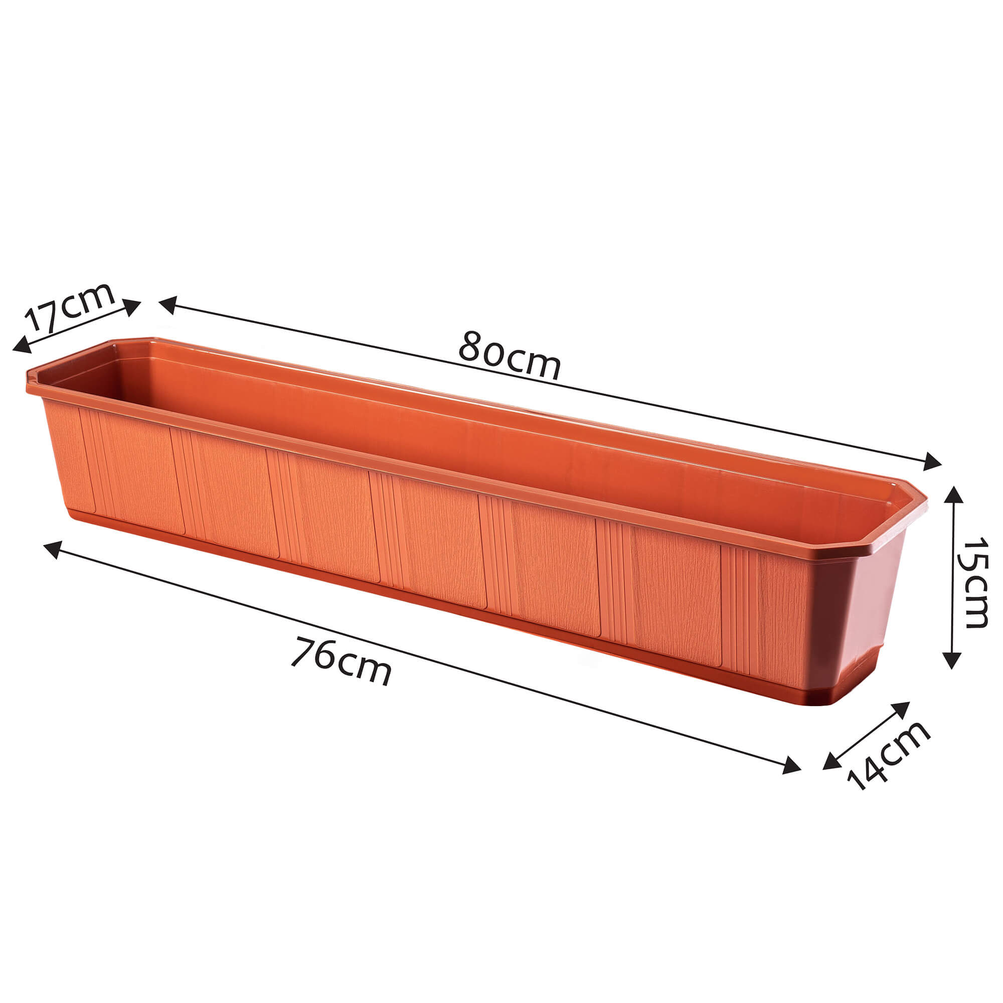 Doniczka balkonowa Trani 80 cm, terrakota