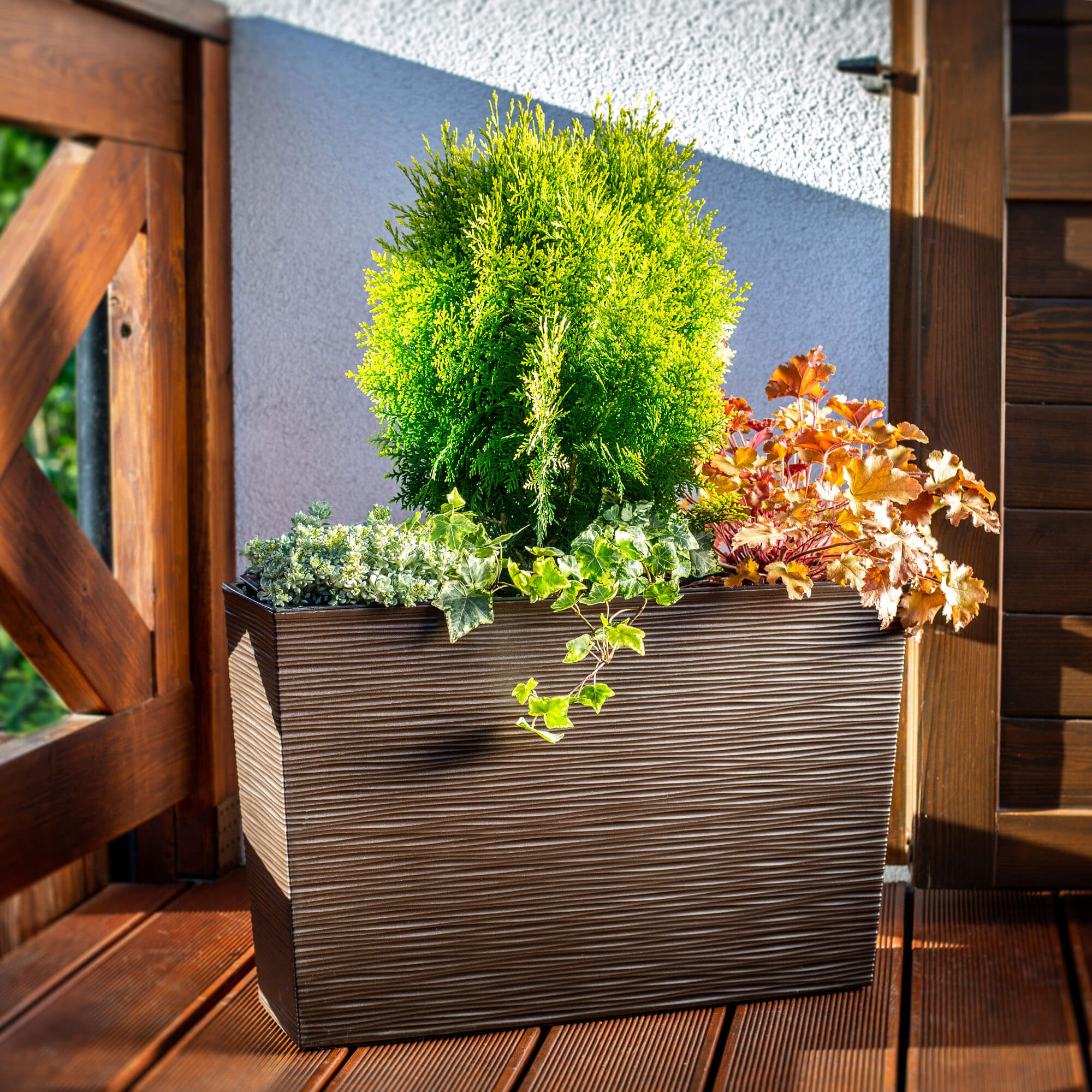 Donica ogrodowa Sorbo dłuto 56 x 19 cm, mokka