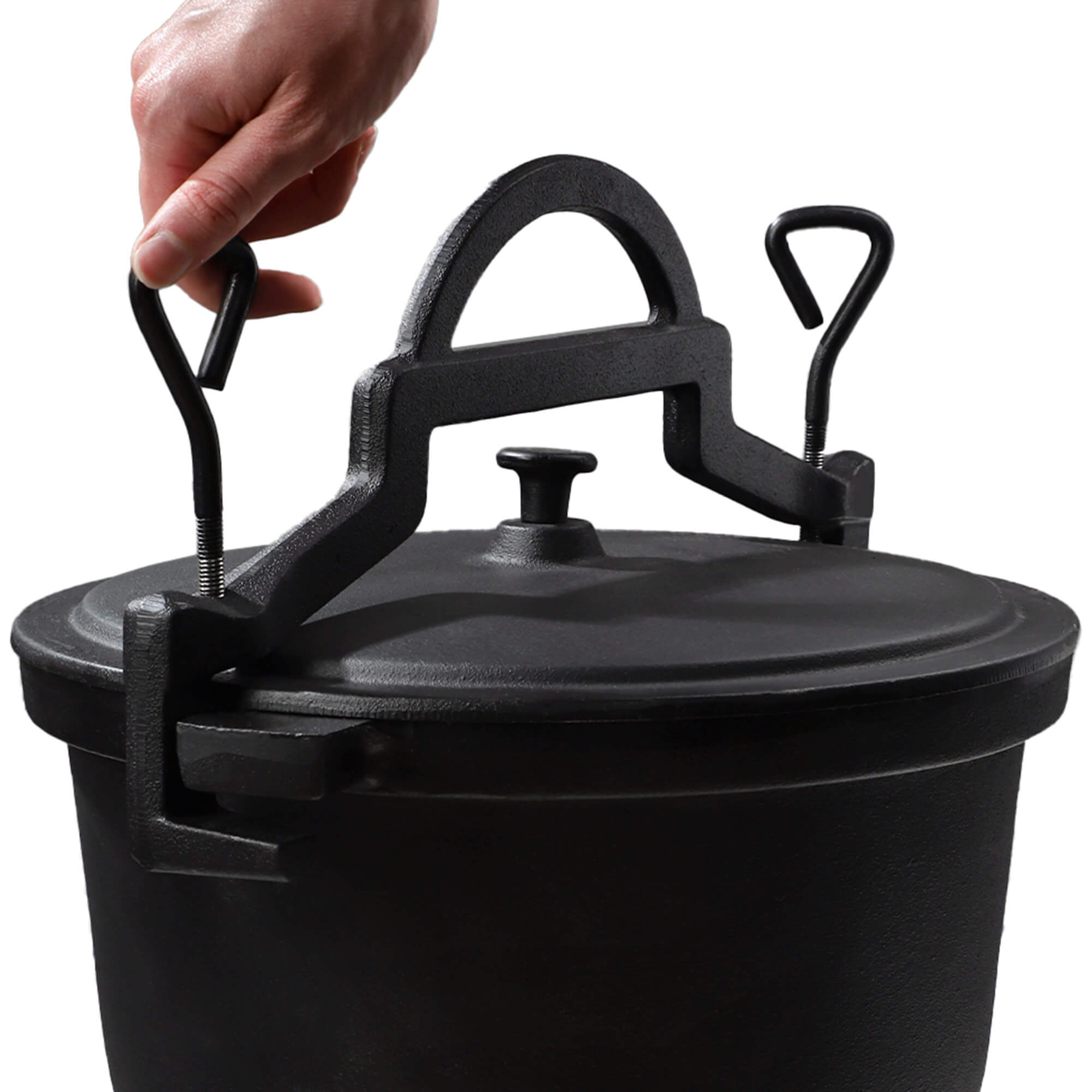 Kociołek myśliwski żeliwny Hagen 8L, czarny