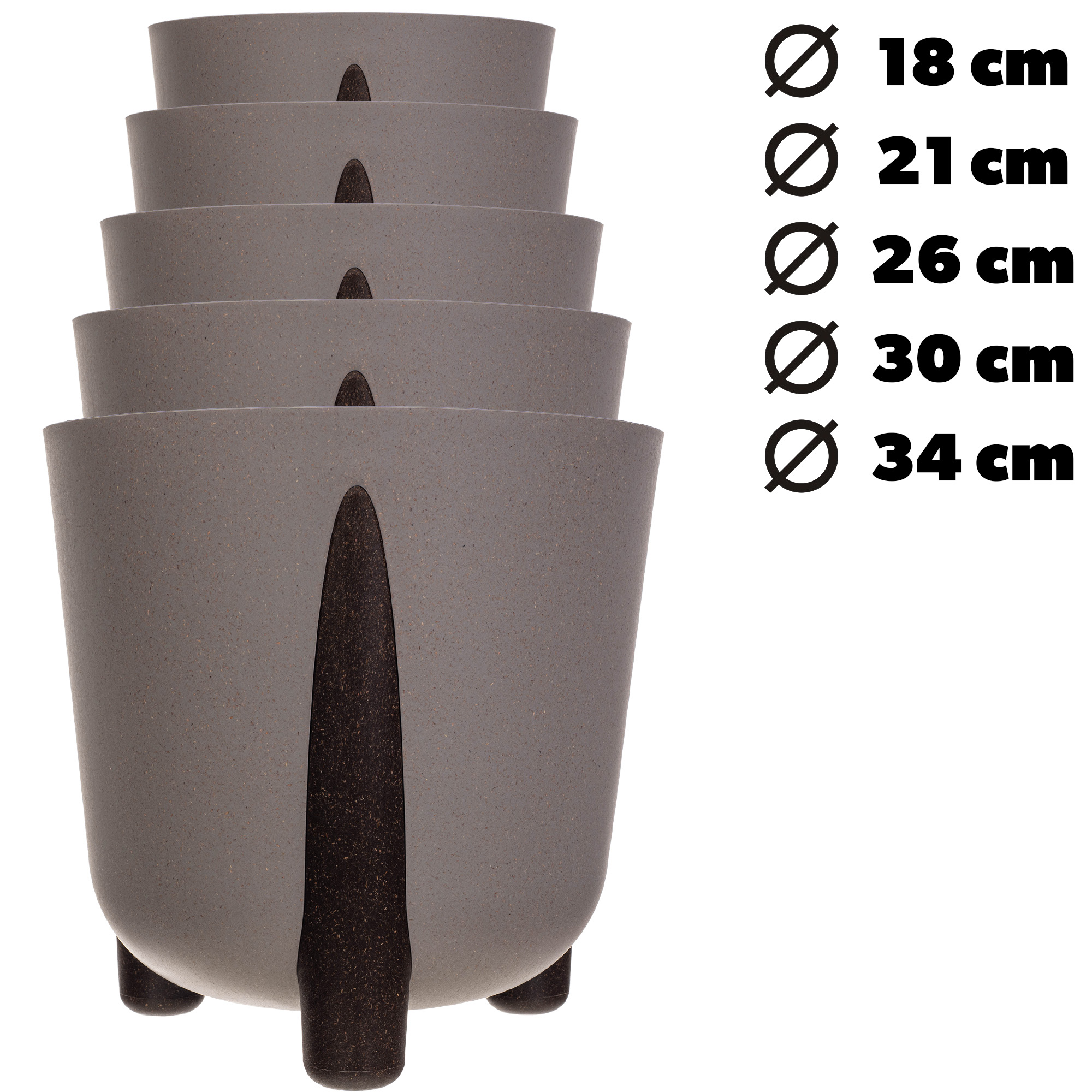 Doniczka osłonka Nauze 21cm szara