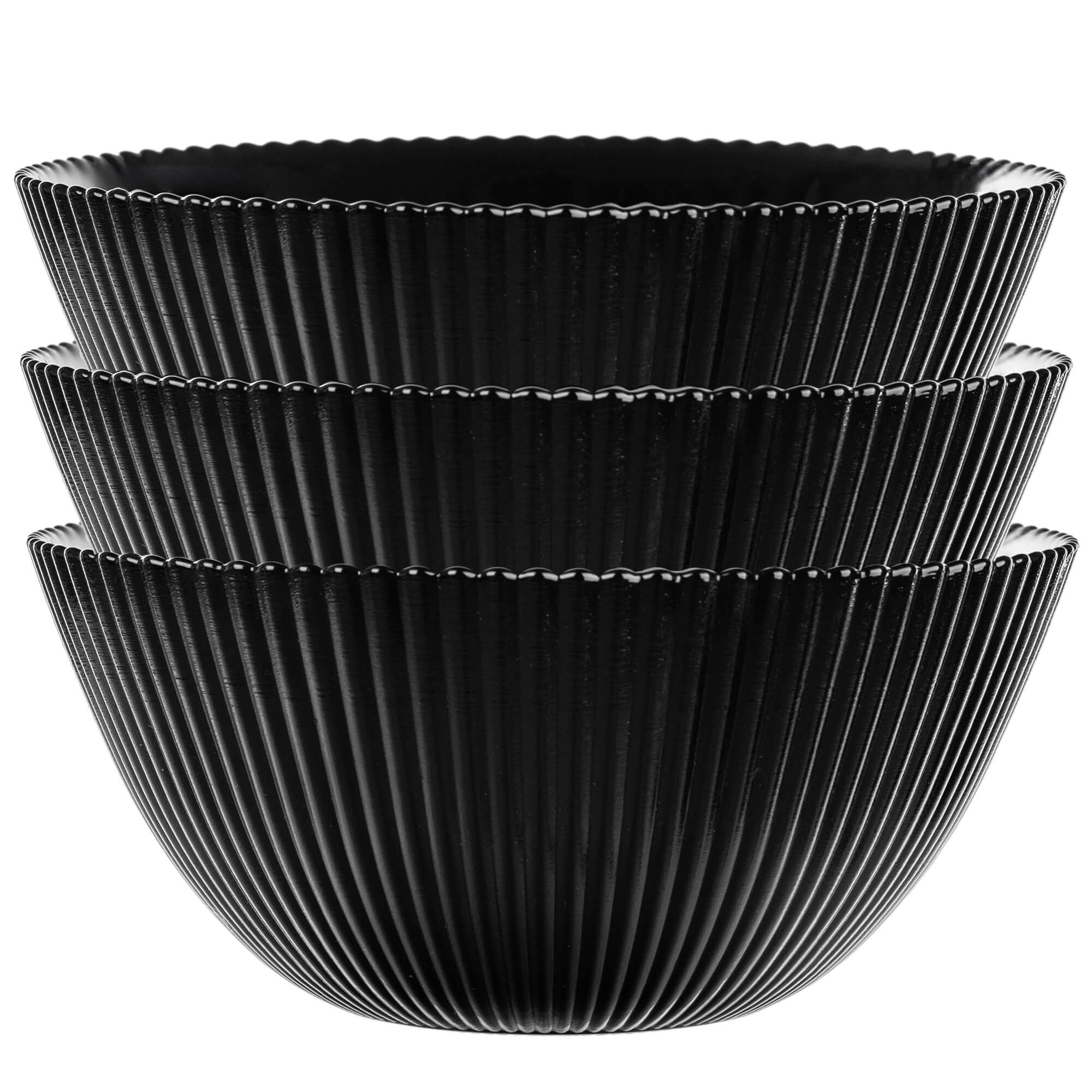 Salaterka szklana Regno 15.2 cm czarna 3 szt.