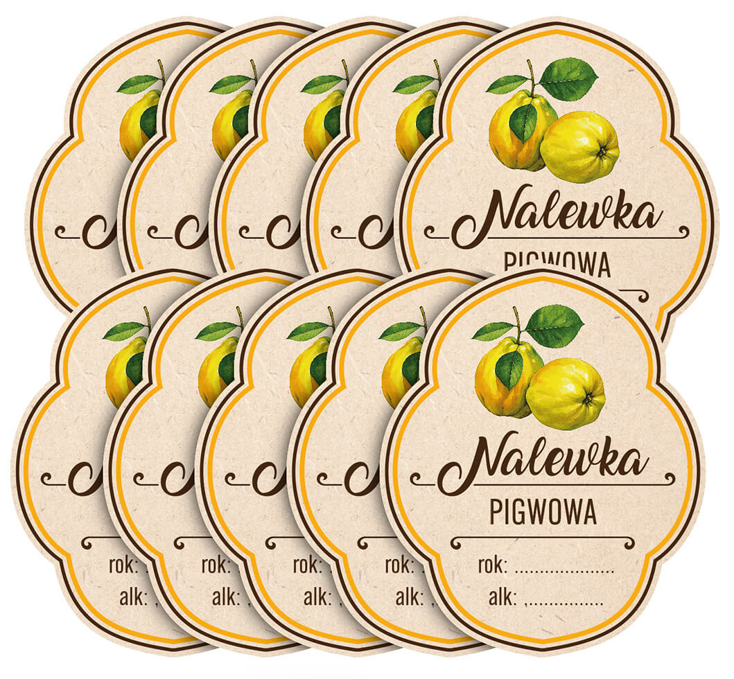 Etykiety na butelki Serre "Nalewka pigwowa" 10 szt.