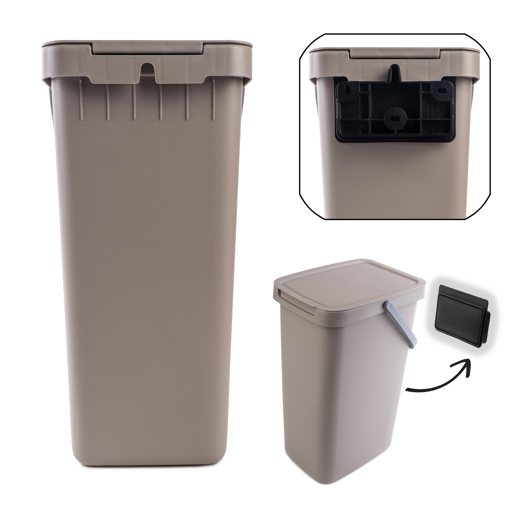 Kosz na śmieci Salans jasny brąz 25L