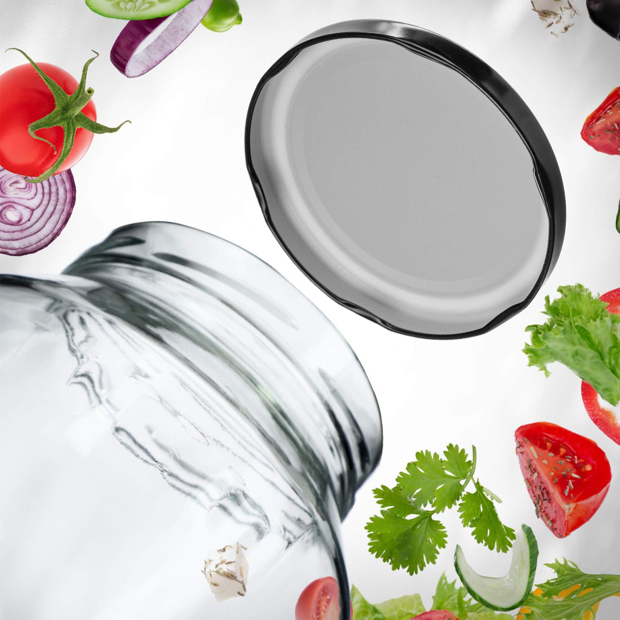 Metalowe wieczka do słoików Sturko 100szt fi 89mm "Czarna koronka"