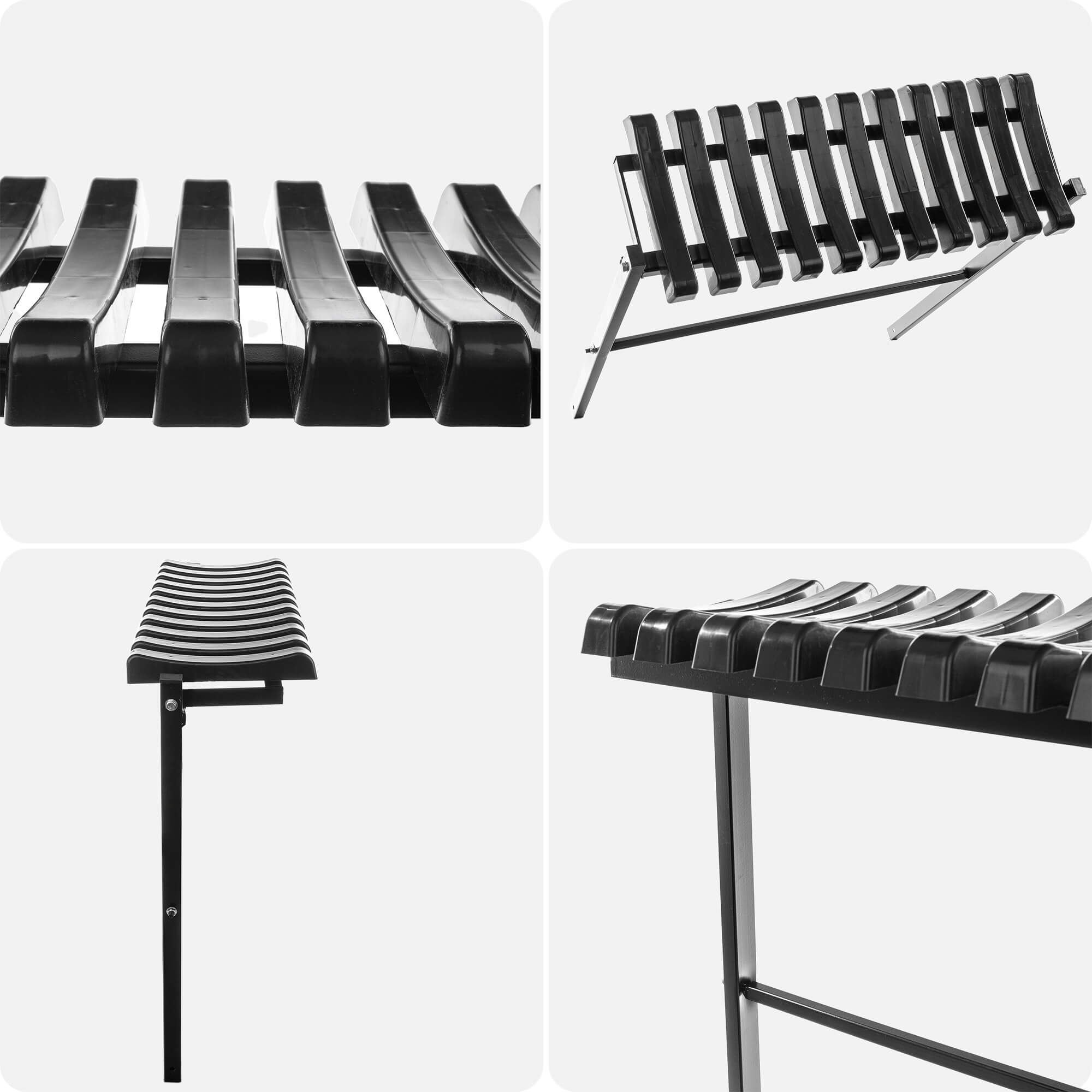 Ławka cmentarna składana Vernon 77x72,5cm czarna