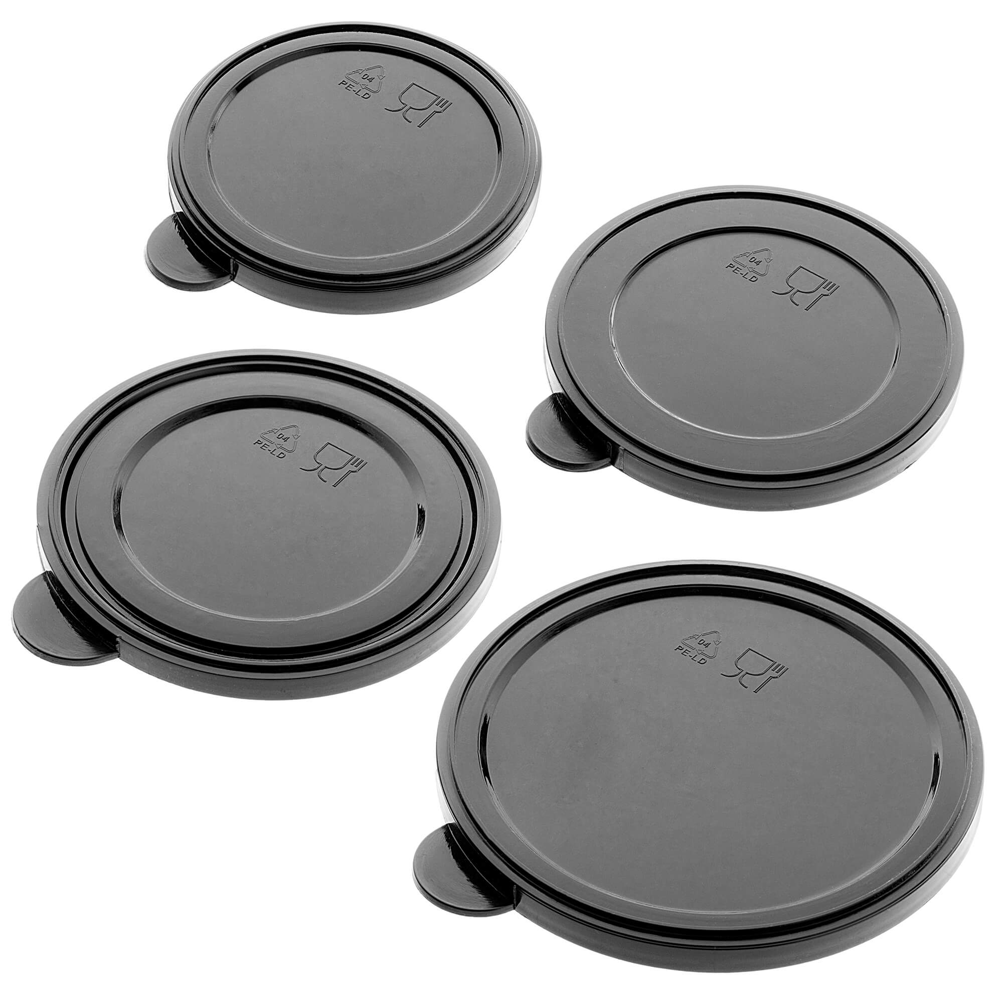 Zestaw pokrywek na puszki Oizon 100mm 84mm 73mm 65mm czarny 12 szt.