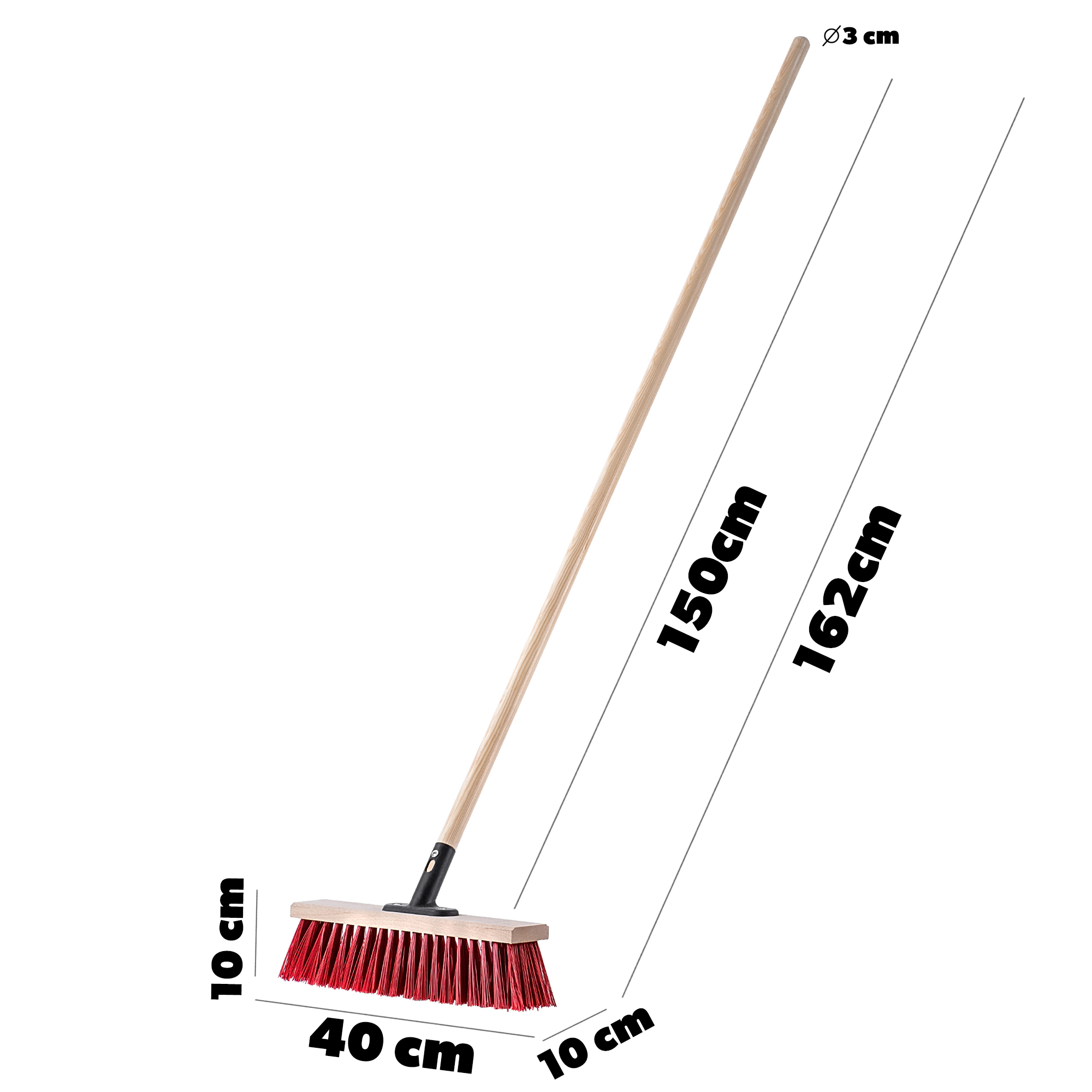 Szczotka ulicówka Treia 40 cm, czerwona