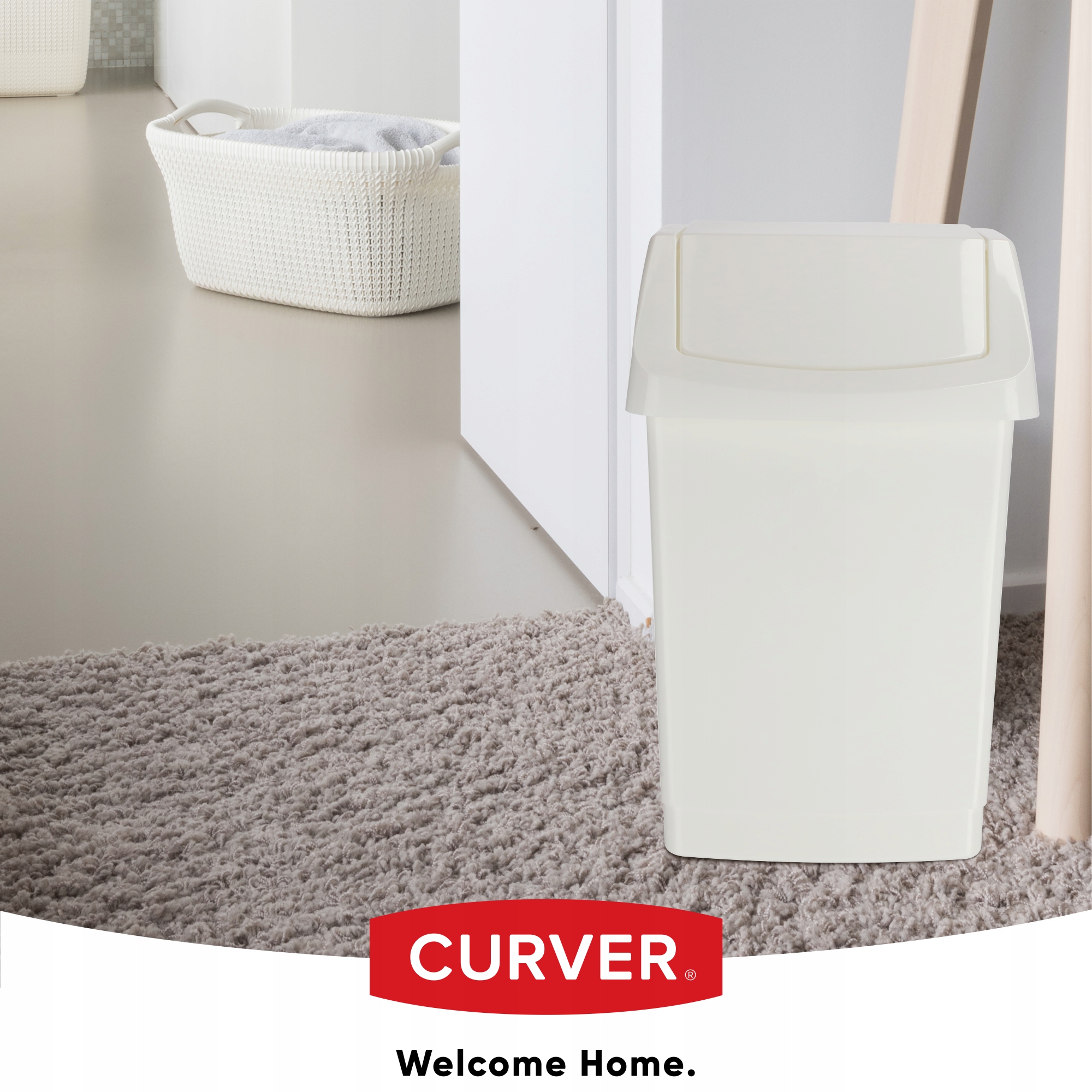 Kosz na śmieci Curver Click-IT 15L, biały