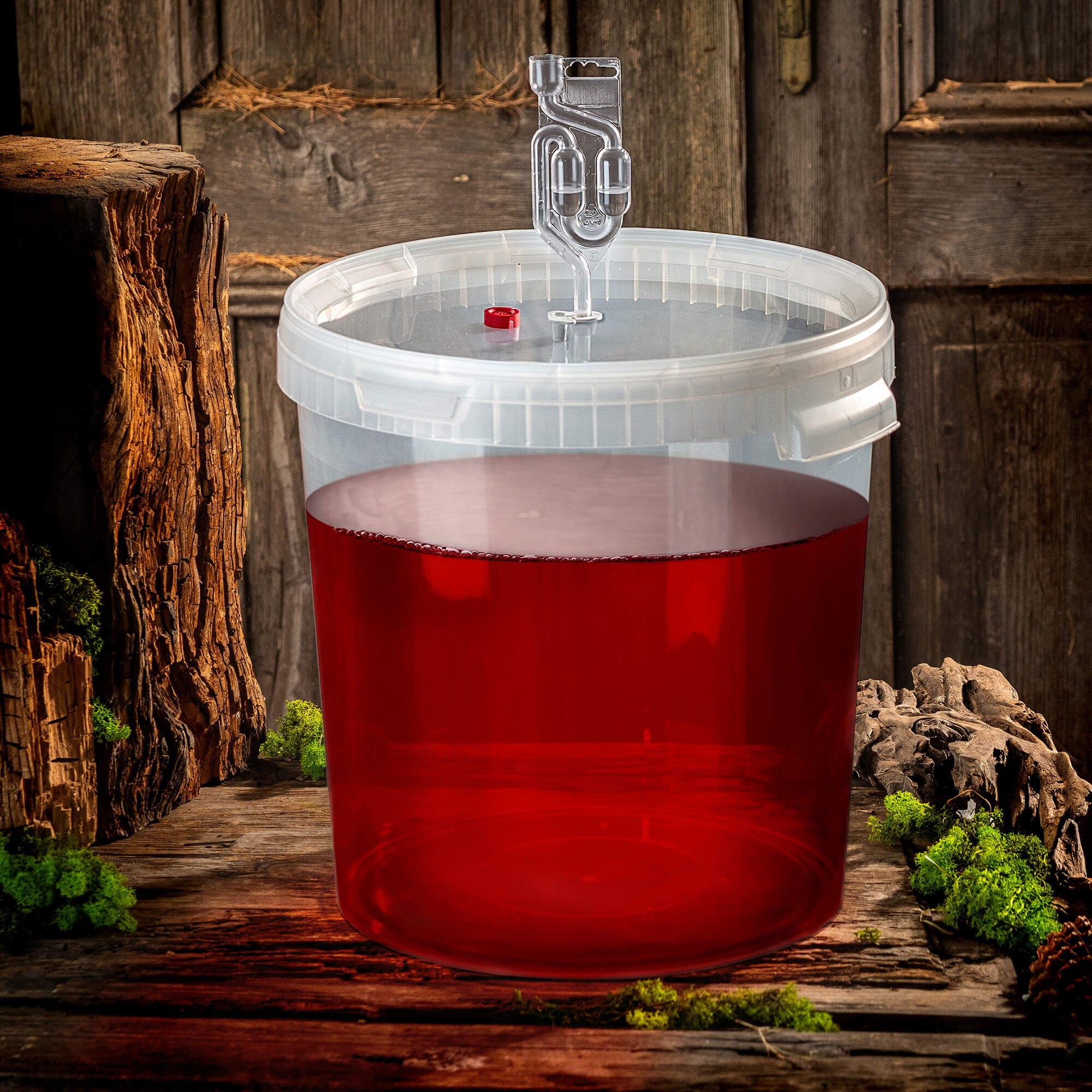 Pojemnik fermentacyjny Acerra z pokrywą 33L transparentny + korek + rurka fermentacyjna