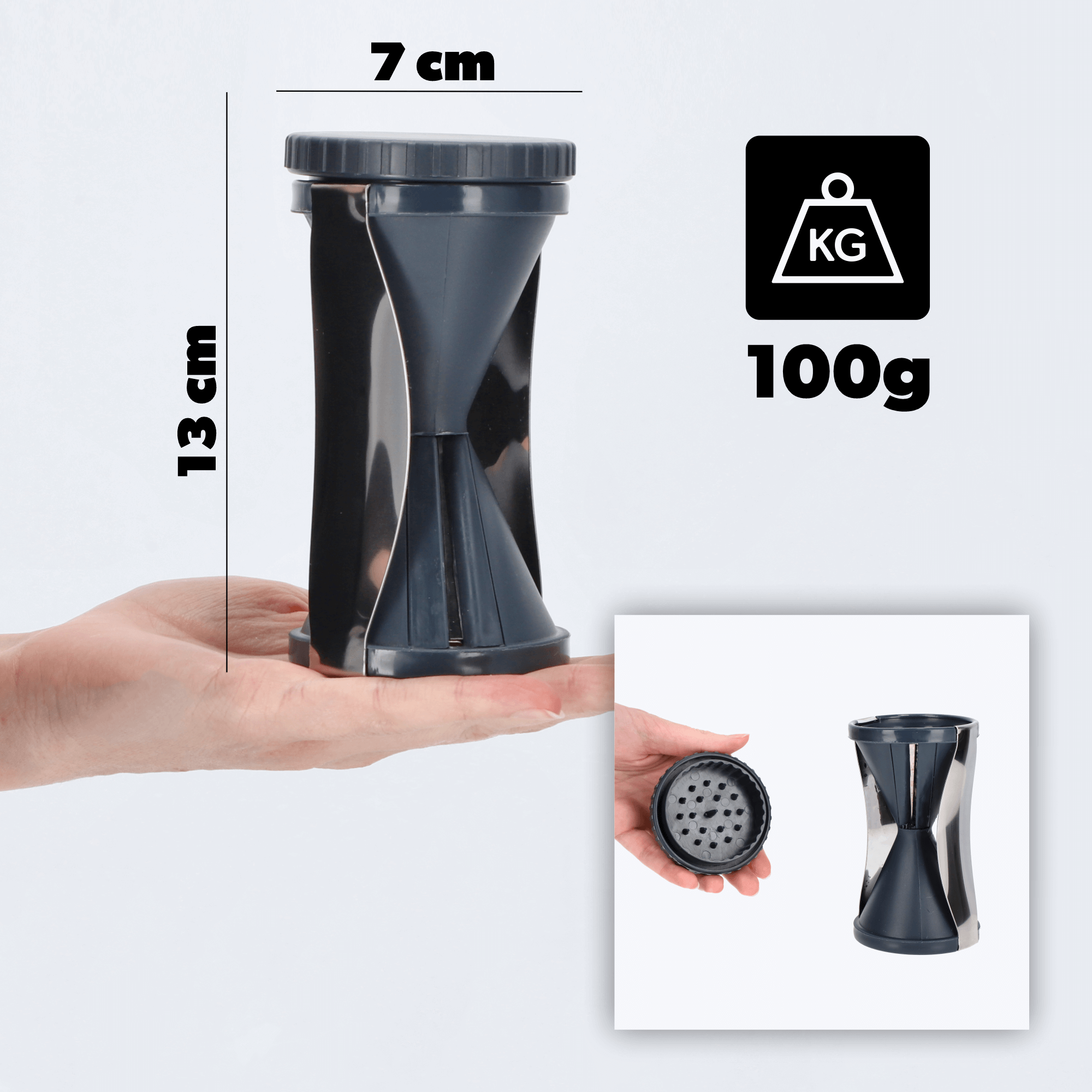 Plastikowa temperówka do warzyw 13 cm, szara