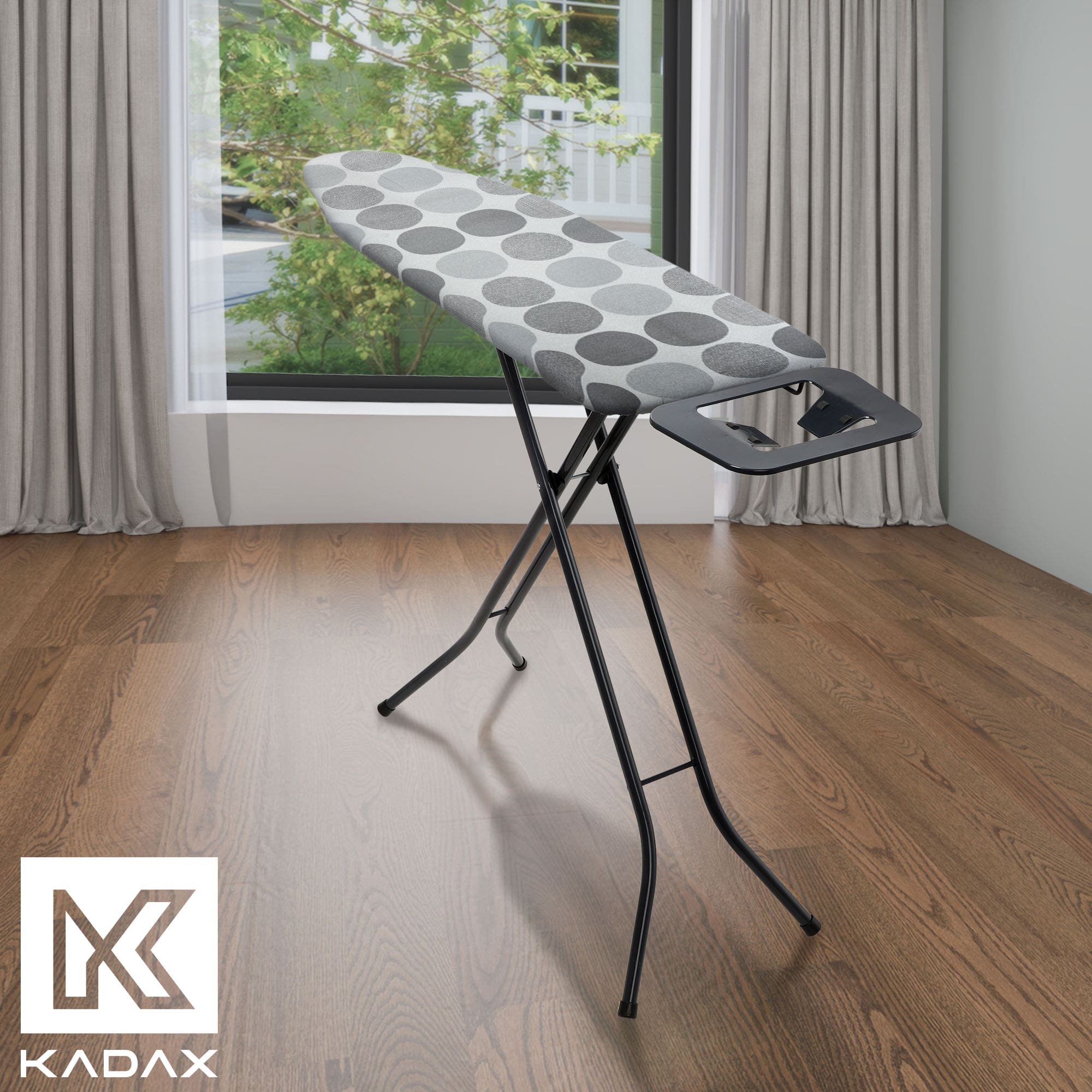 Pokrowiec na deskę do prasowania Piapot 32 x 112 cm szare kółka