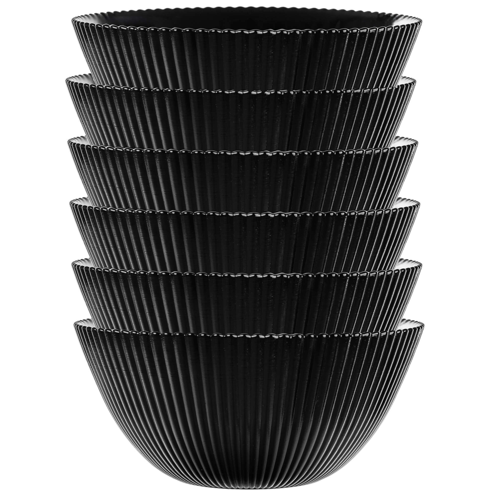 Salaterka szklana Regno 15.2 cm czarna 6 szt.