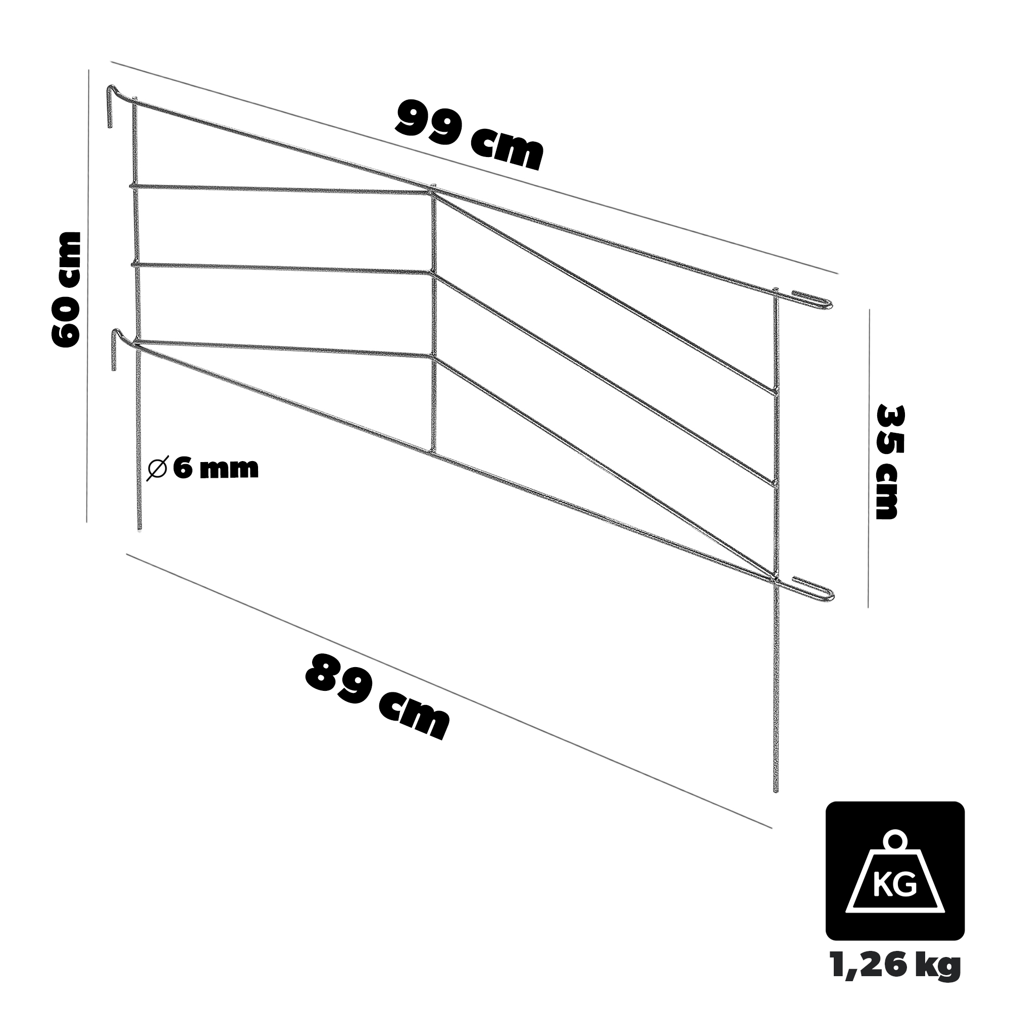 Płotek ogrodowy stalowy Linz 99cm
