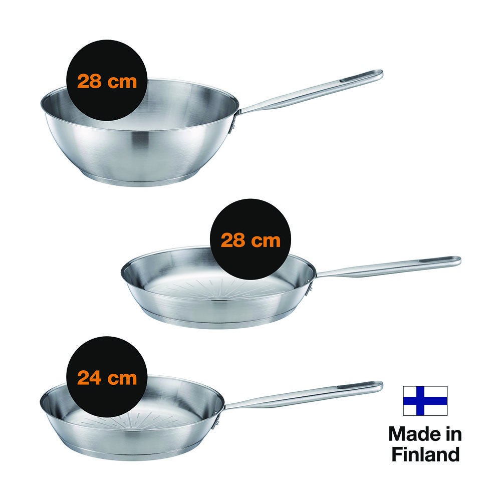 Fiskars 1065629 All Steel pure Wok 28 cm