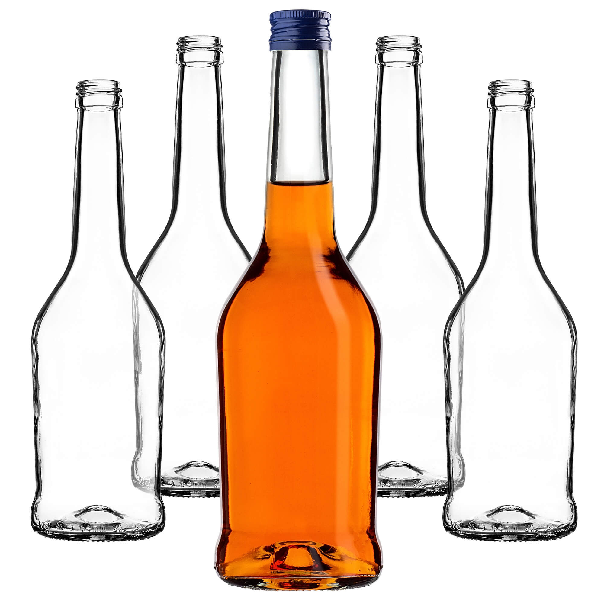 Szklana butelka na nalewkę Loiret 500ml z granatową zakrętką 10 szt.