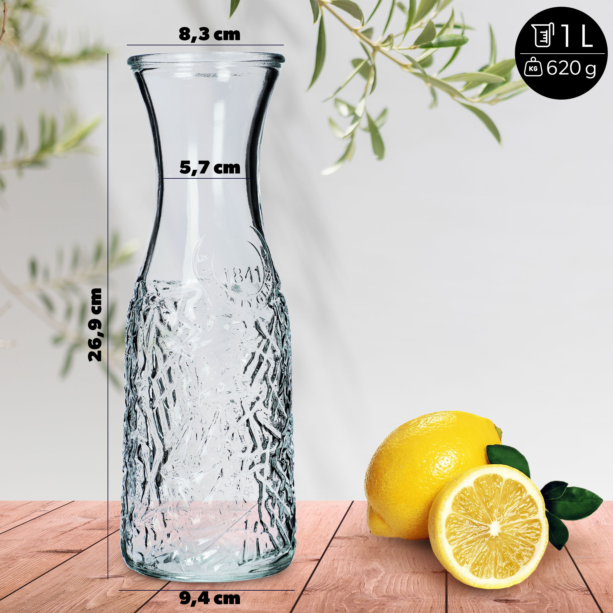 Szklana karafka Andria 1L