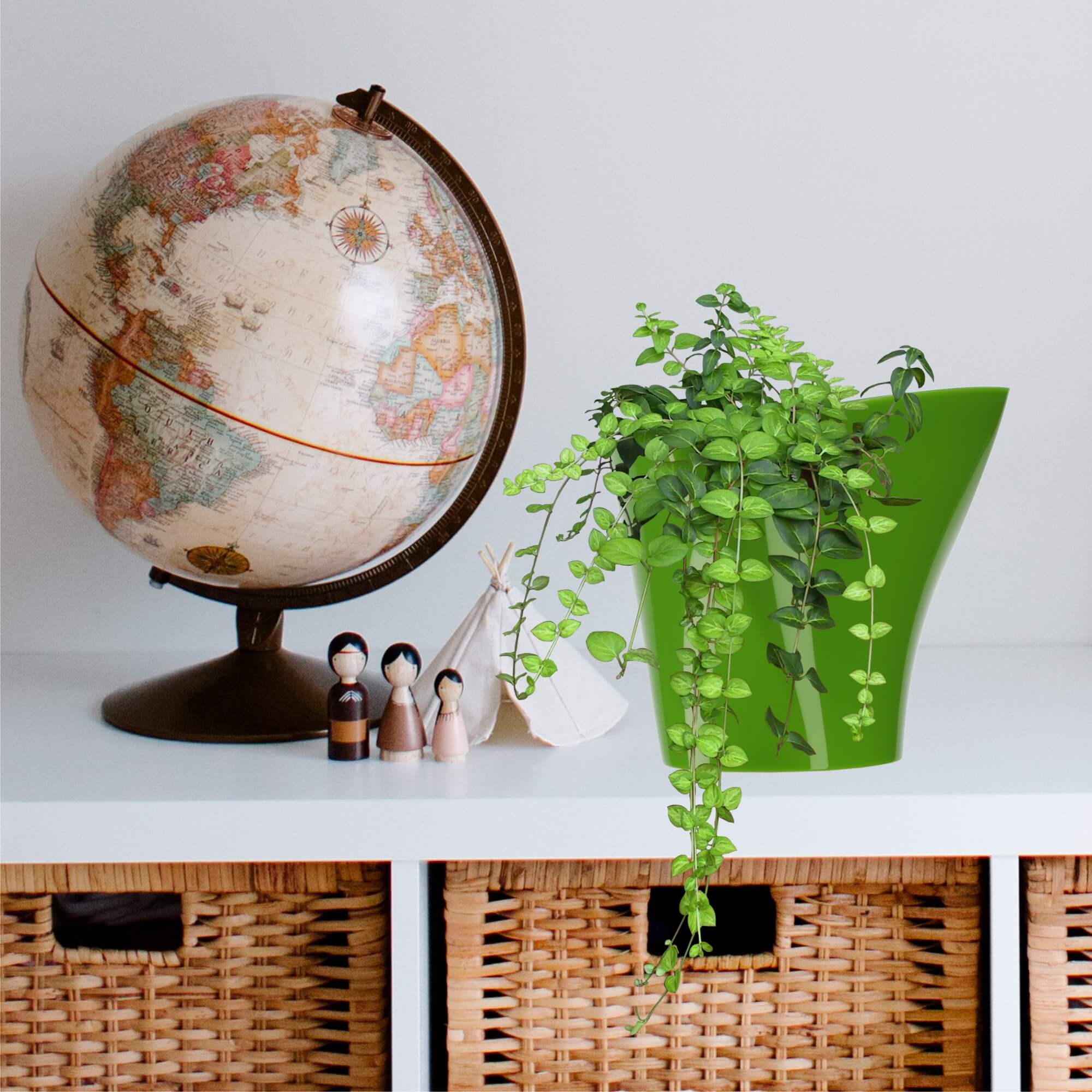 Doniczka asymetryczna 22 cm, zielona