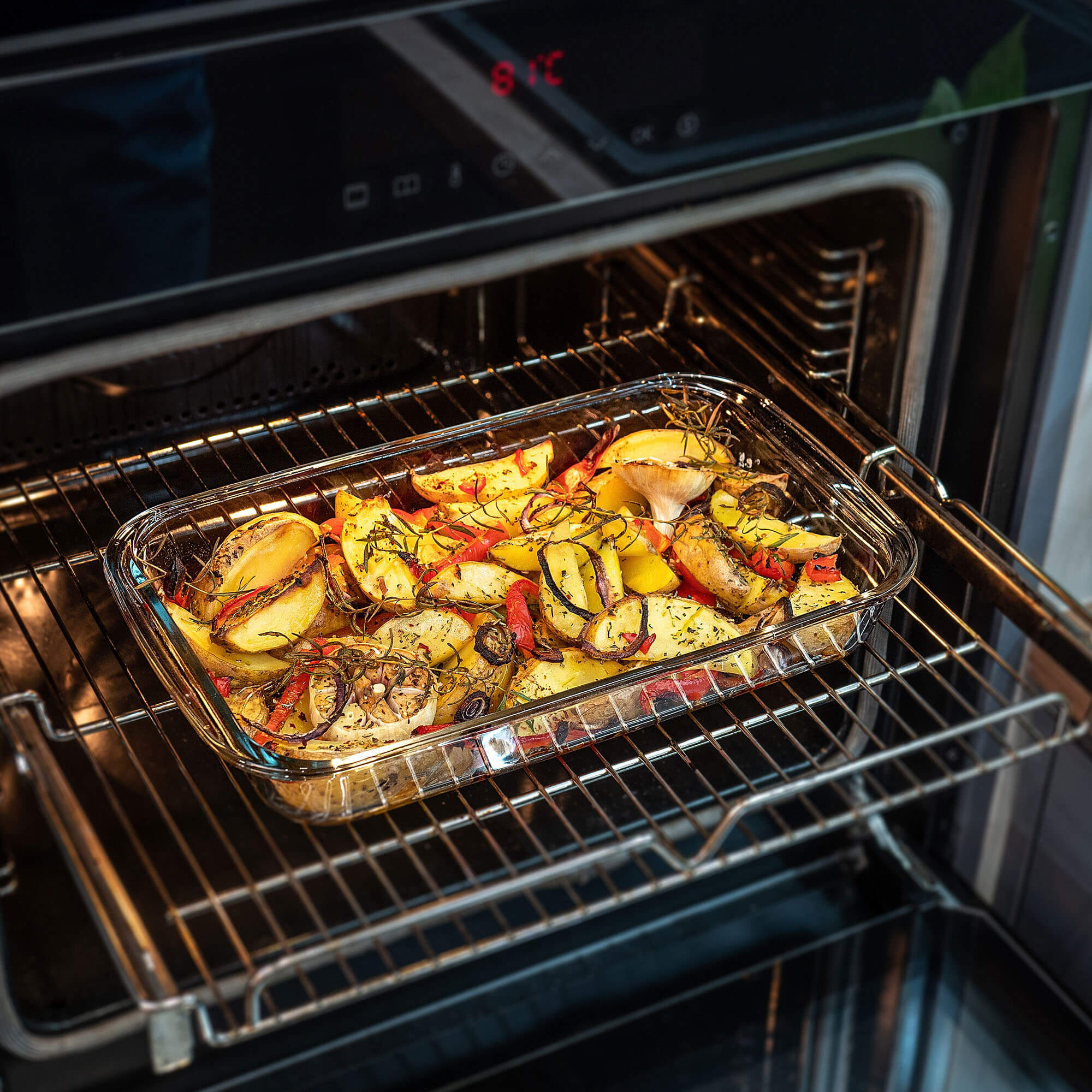 Zestaw prostokątnych naczyń żaroodpornych Crest 1L + 1.5L + 2.2L + 3L