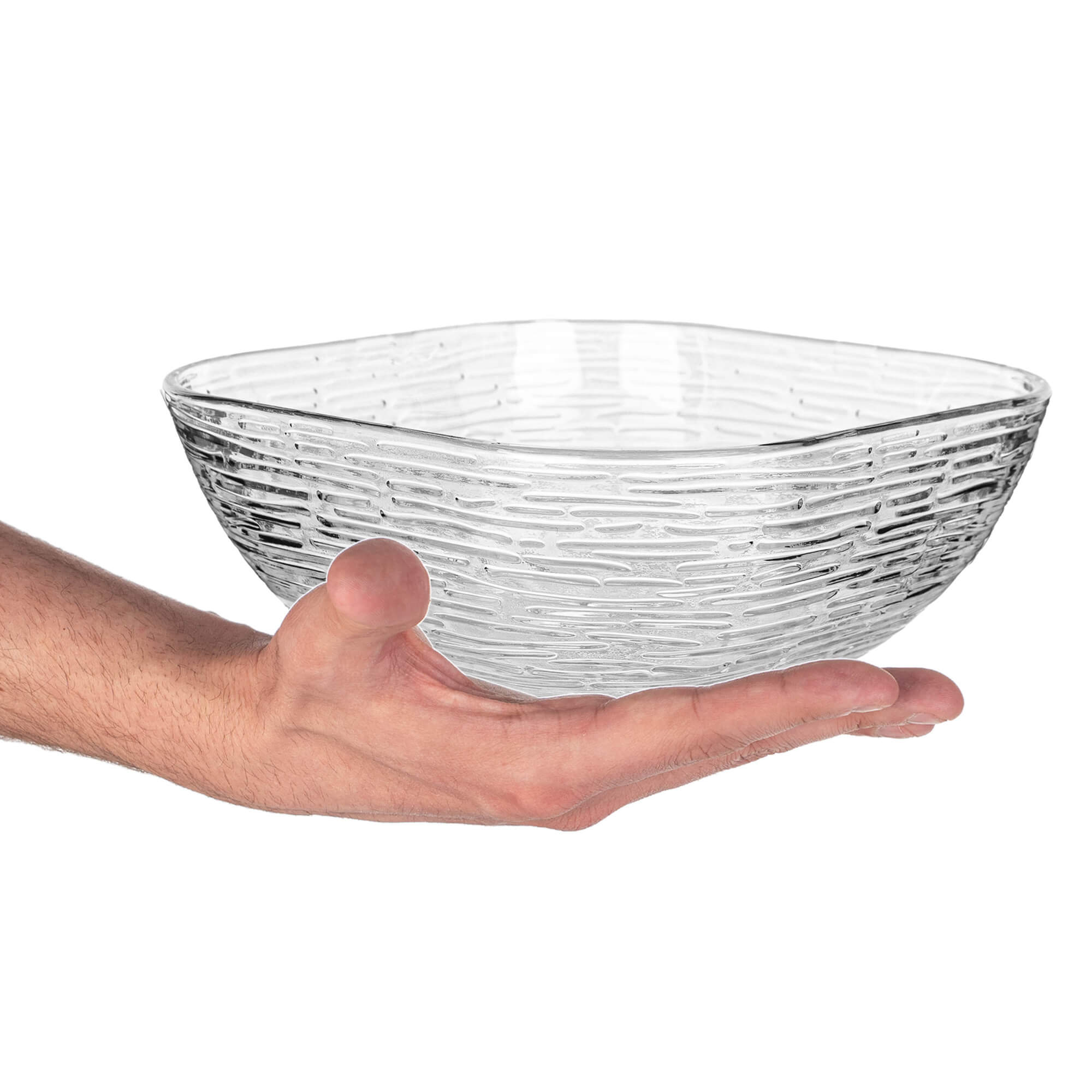 Salaterka szklana Venosa 20 cm wzór kora 3 szt.