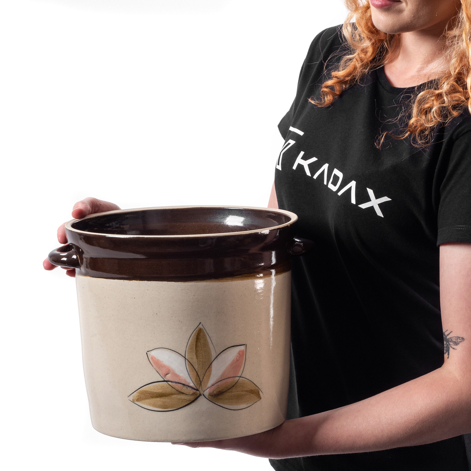 Garnek kamionkowy Athena 7.5L, wysoki malowany