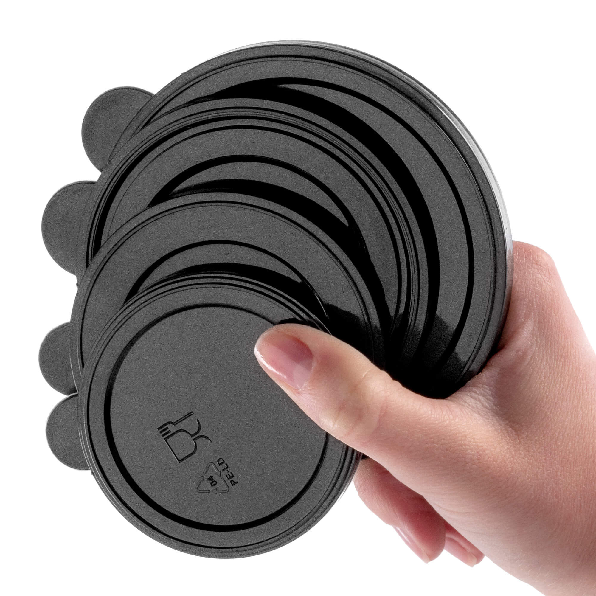 Zestaw pokrywek na puszki Oizon 100mm 84mm 73mm 65mm czarny 12 szt.