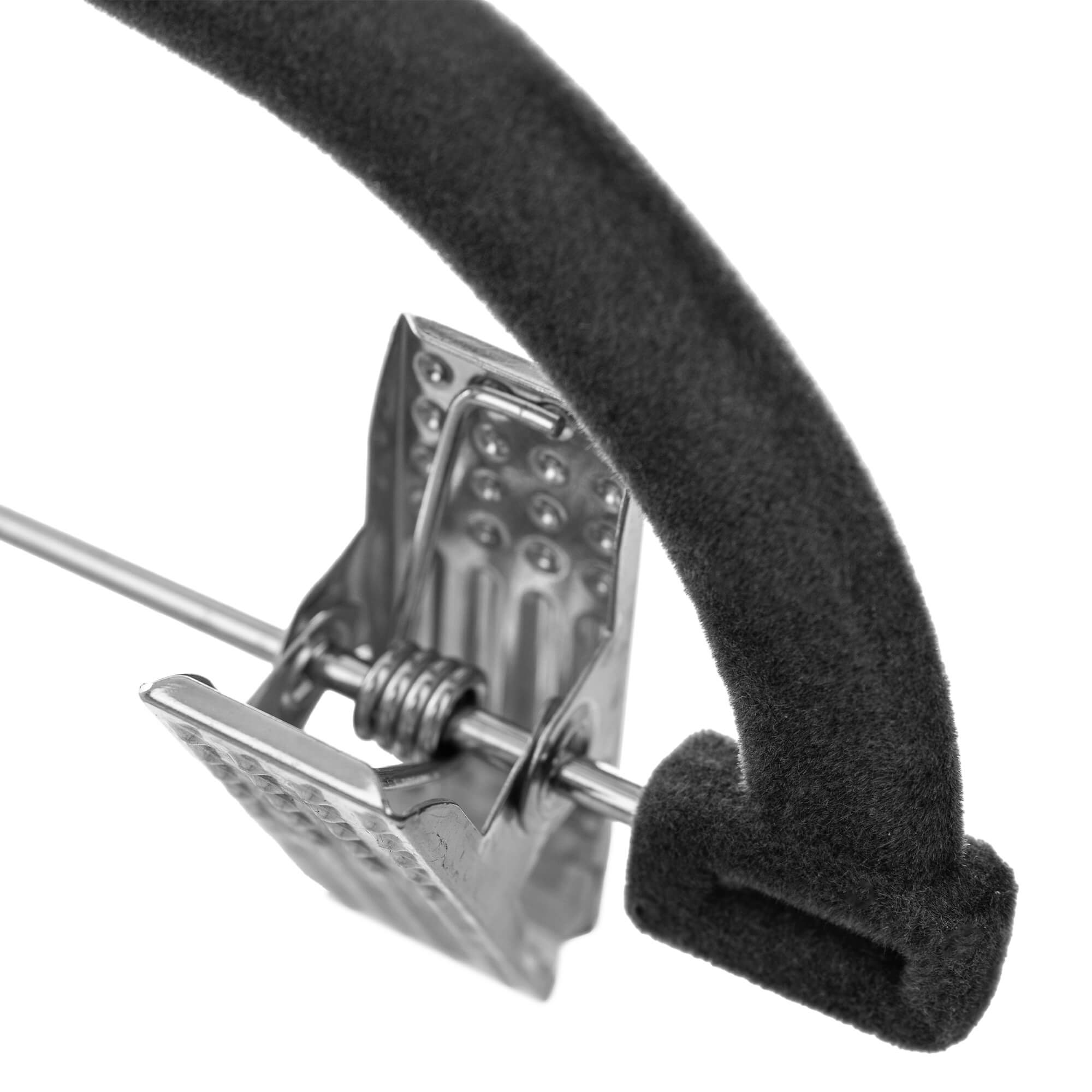 Wieszak flokowany z klipsami na ubrania Aube ciemny szary 3 szt.