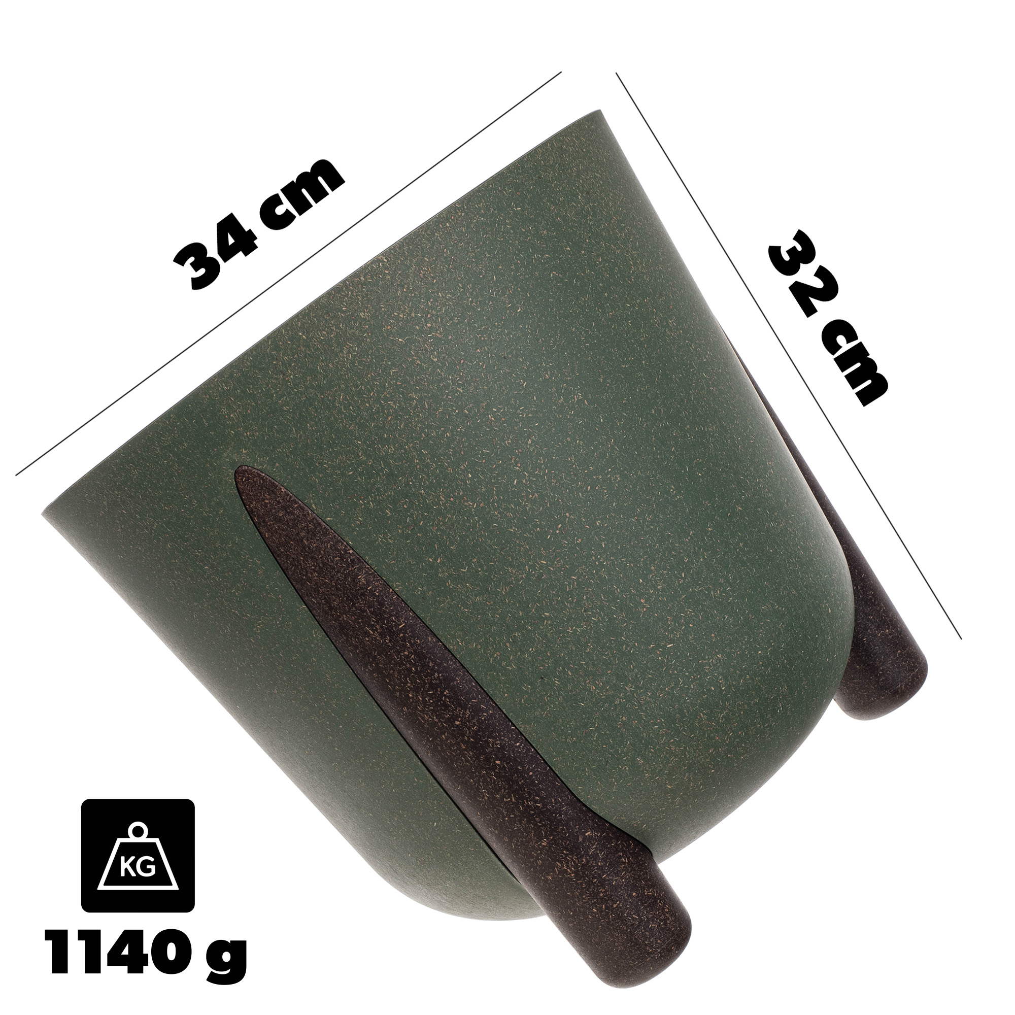 Doniczka osłonka Nauze 34cm zielona