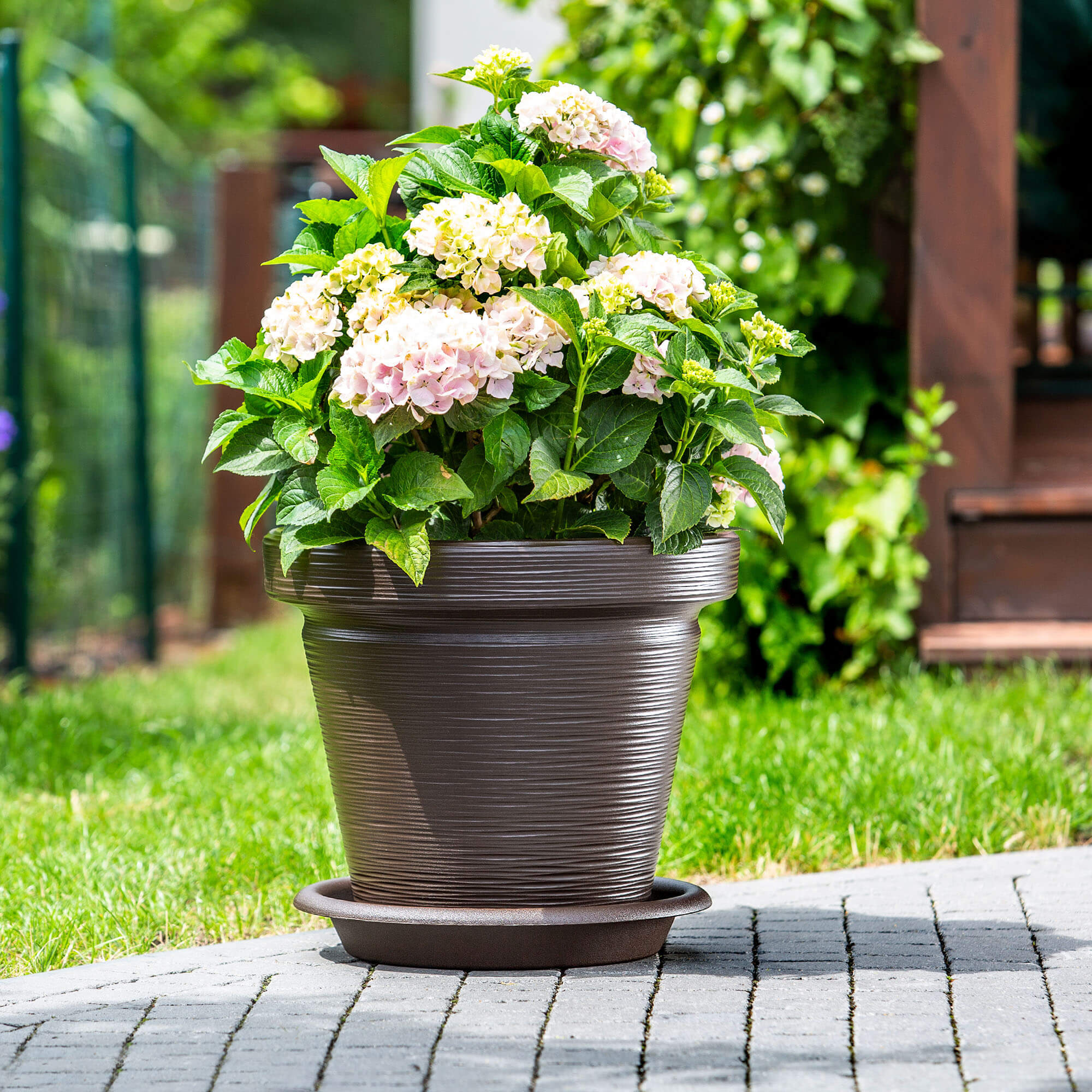 Donica z podstawką Cieza 39 cm, mokka