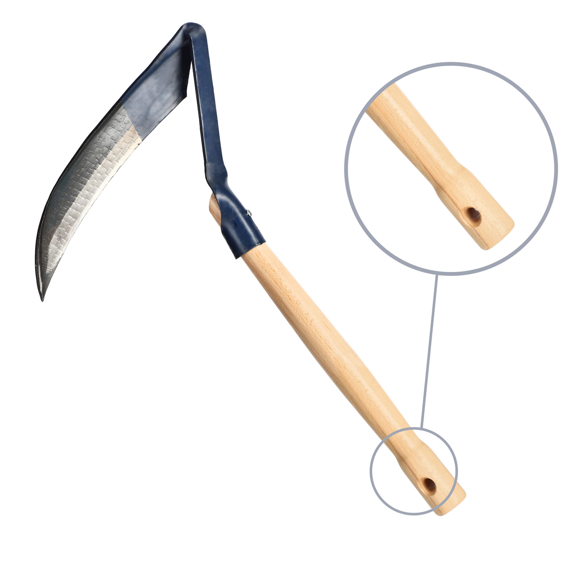 Kosa leśna metalowa Leuca 52 x 31 cm, niebieska