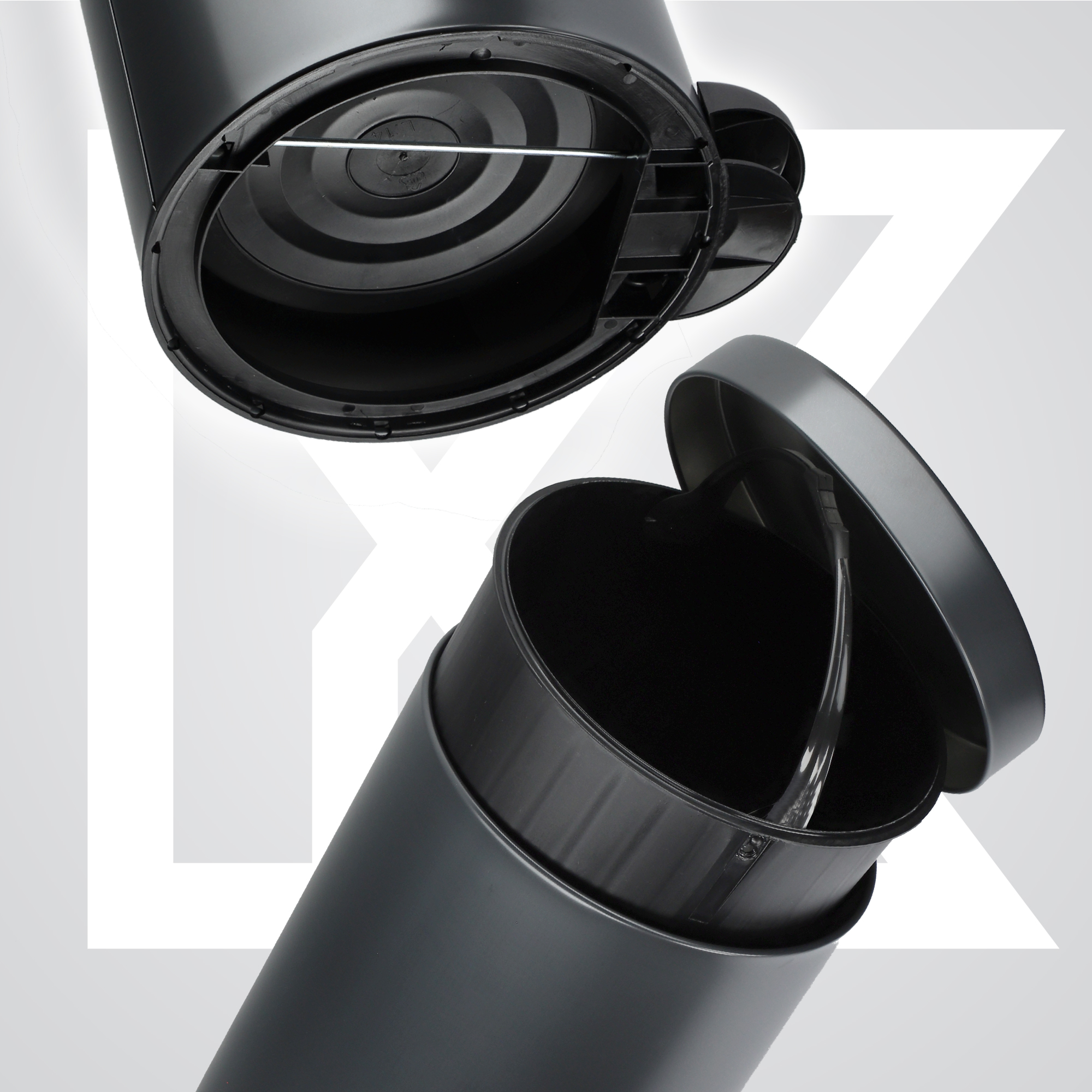 Stalowy kosz na śmieci Melfi 14L, czarny