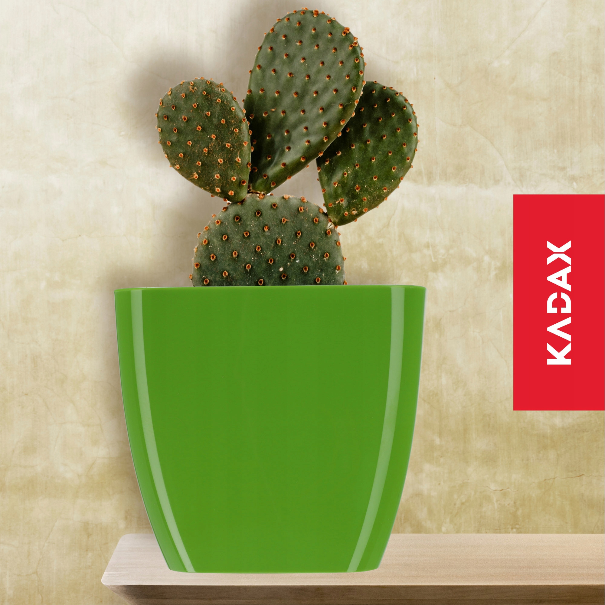 Doniczka kwadratowa Borgo 14 cm, zielona