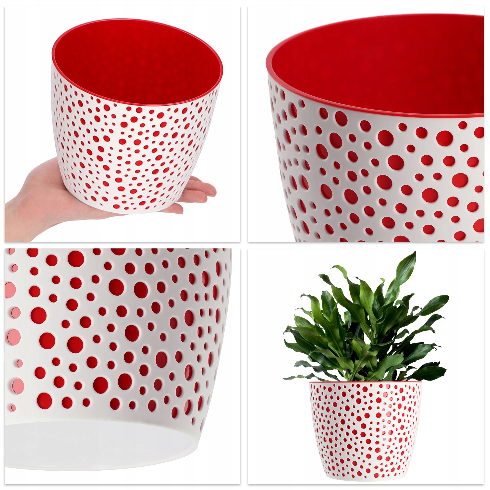 Doniczka na kwiaty Casini 15 cm, czerwona