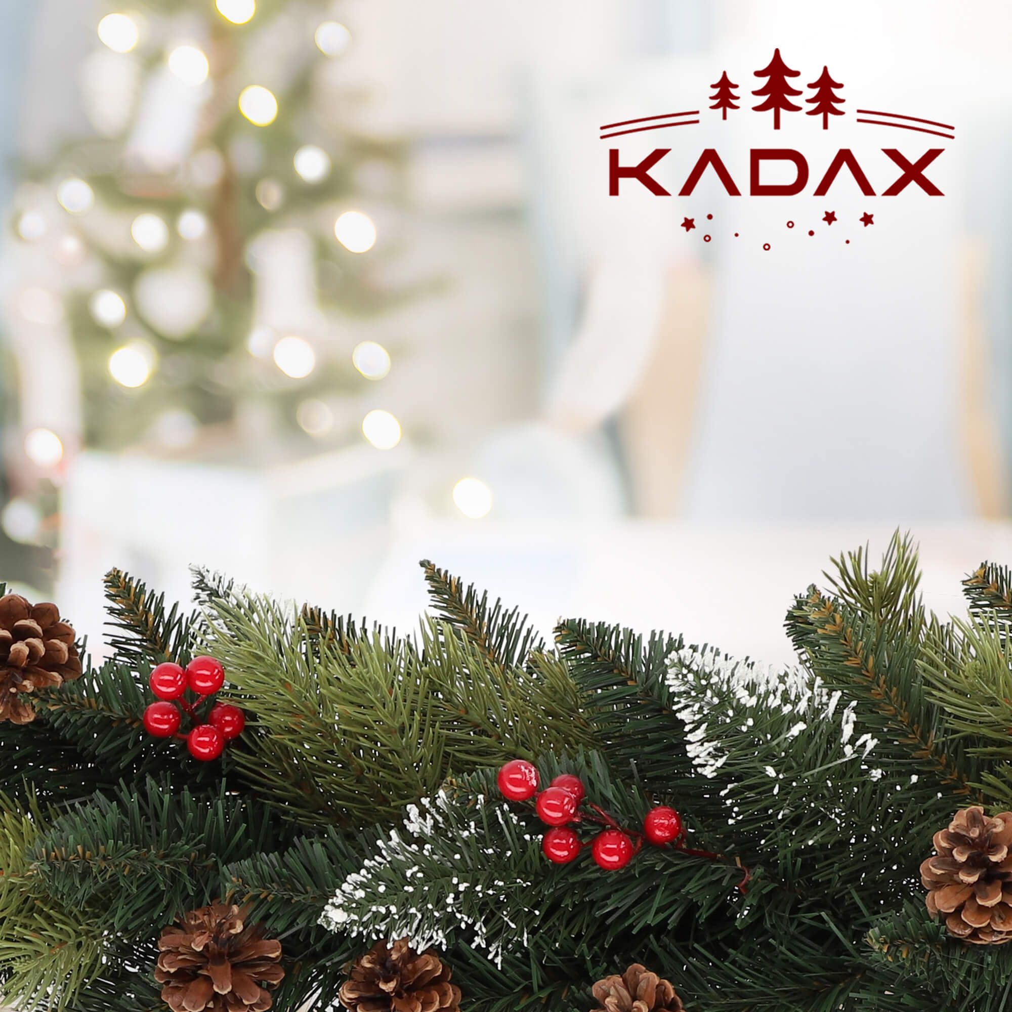 Girlanda świąteczna z szyszkami 115cm zielona