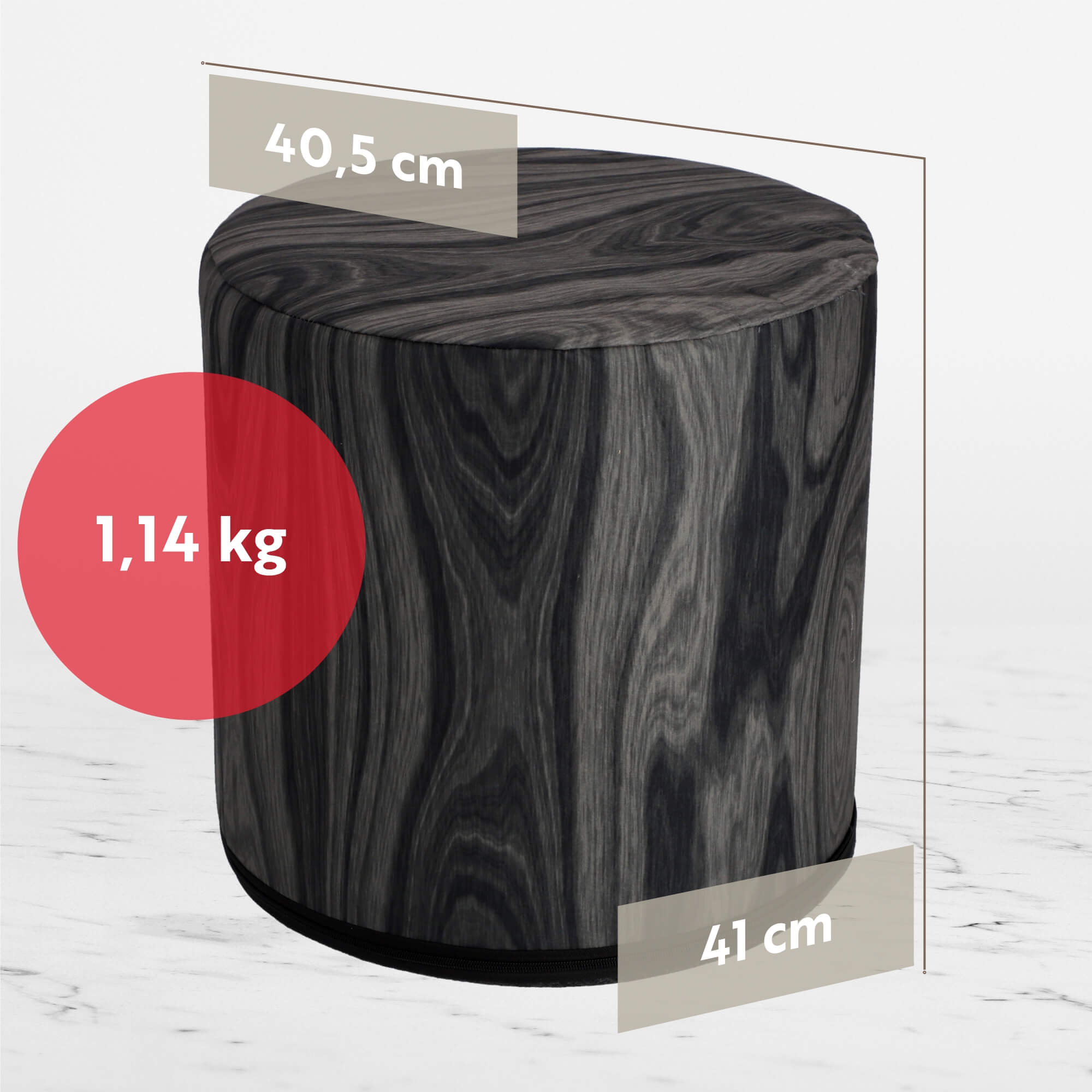 Pufa dekoracyjna „Heban" Fasano 40 x 41 cm