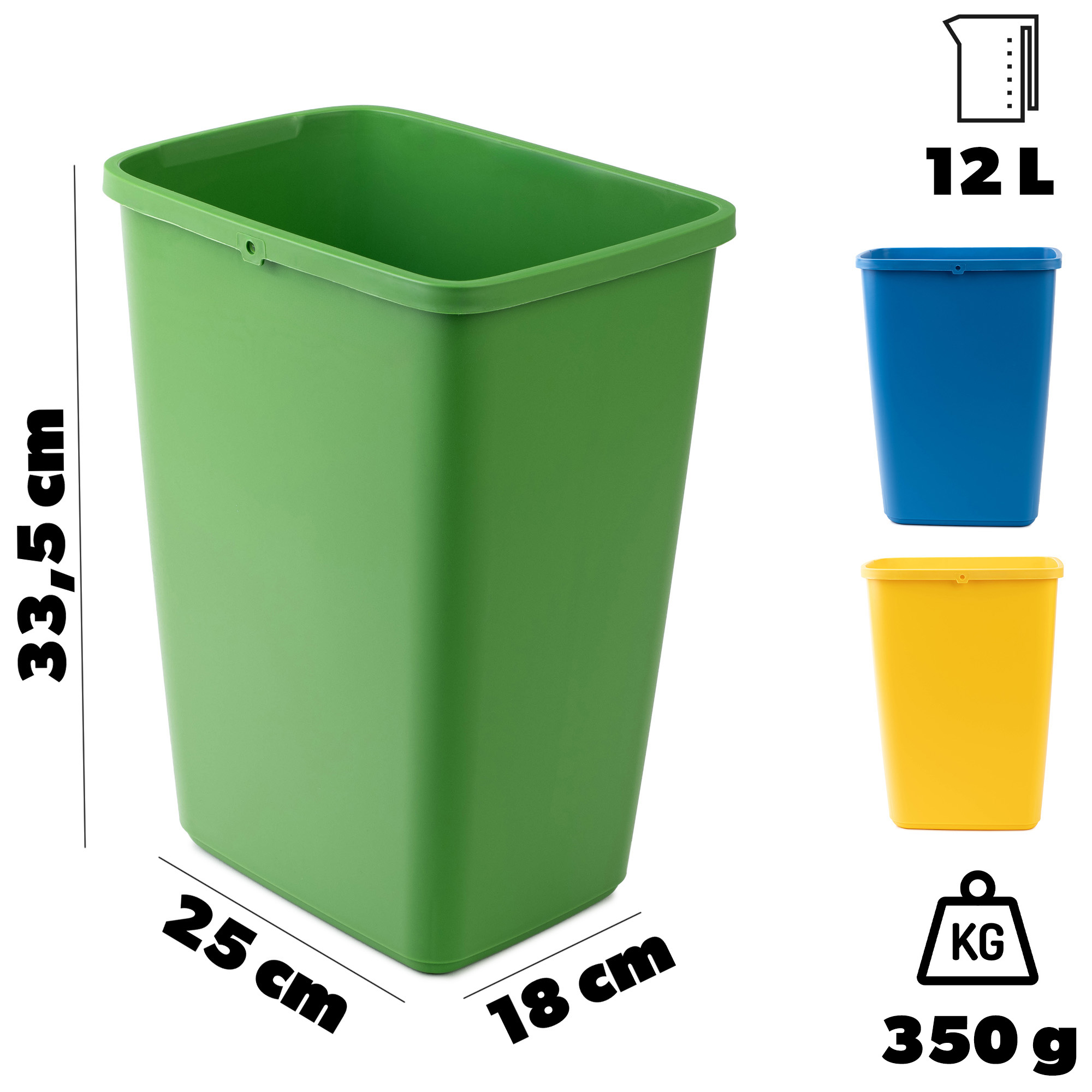 Kosz na śmieci komplet Malans 3x12L
