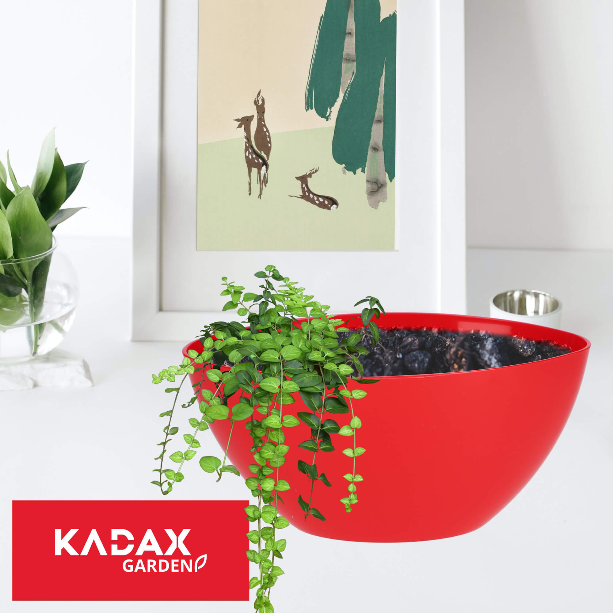 Doniczka na kwiaty owalna Ptuj 38 cm, czerwona