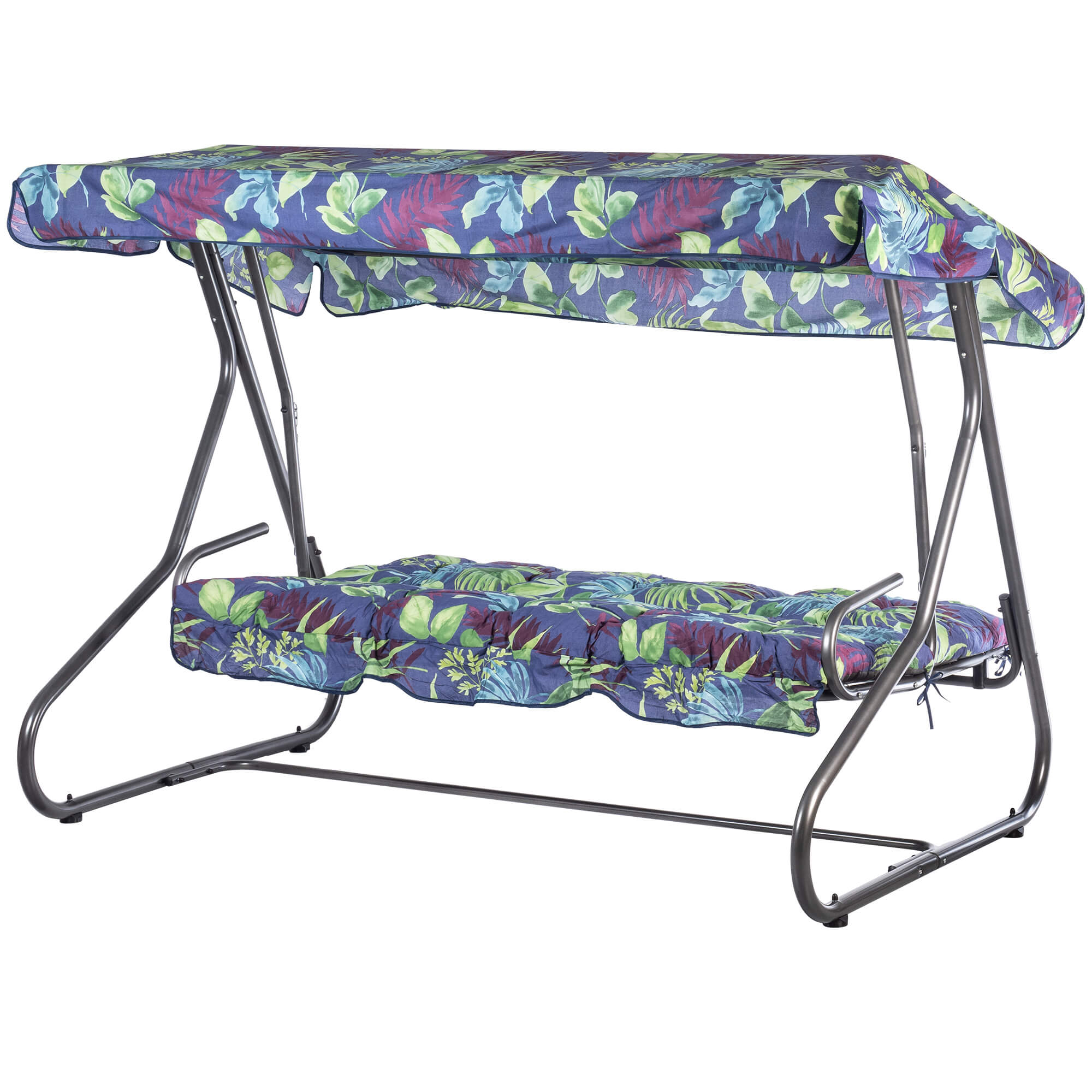 Huśtawka ogrodowa z daszkiem 208 x 159 cm, liście