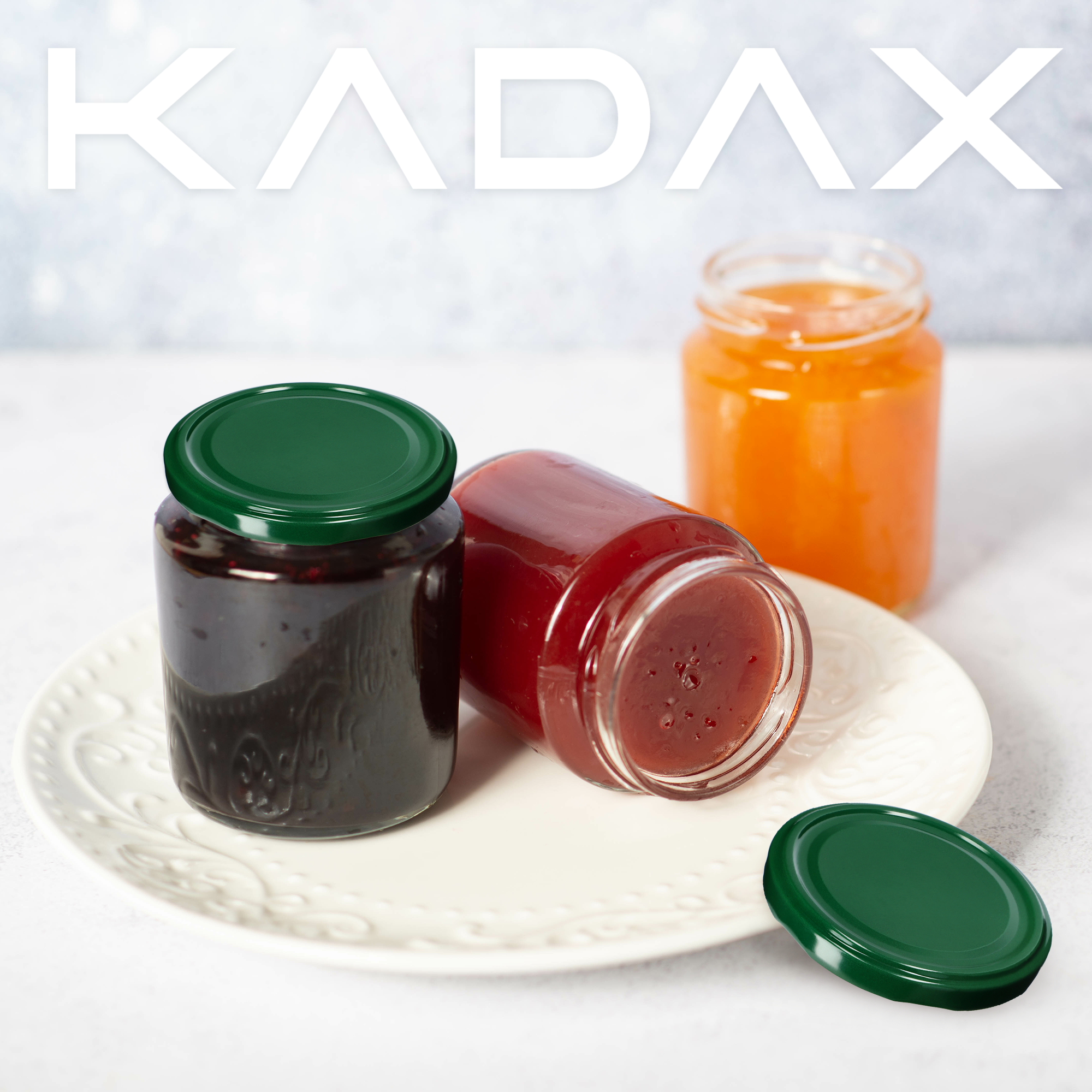 Metalowe wieczka do słoików Asen 10szt fi 63mm zielone