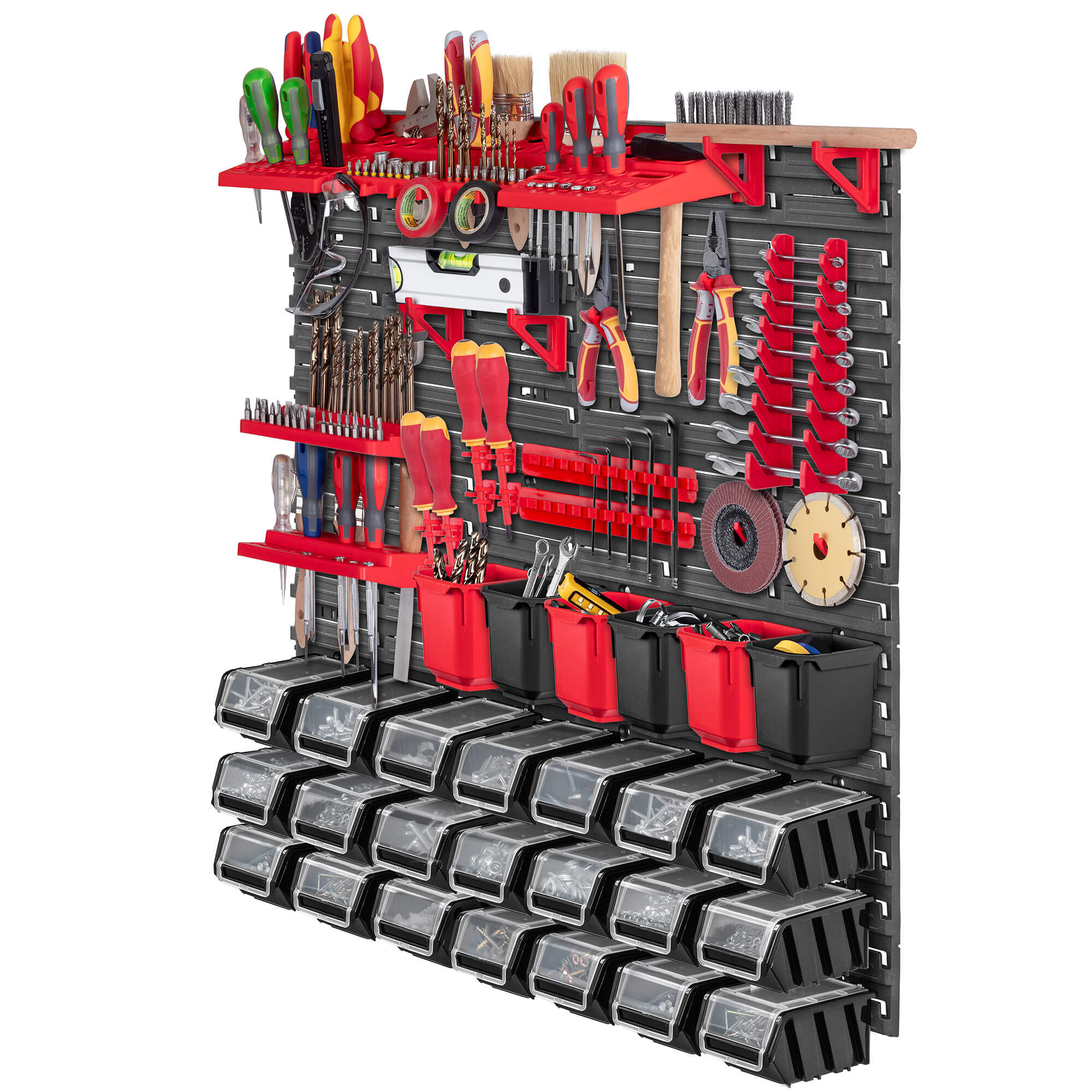 Tablica warsztatowa Lokke 78x78cm 50 elementów czarno-czerwona