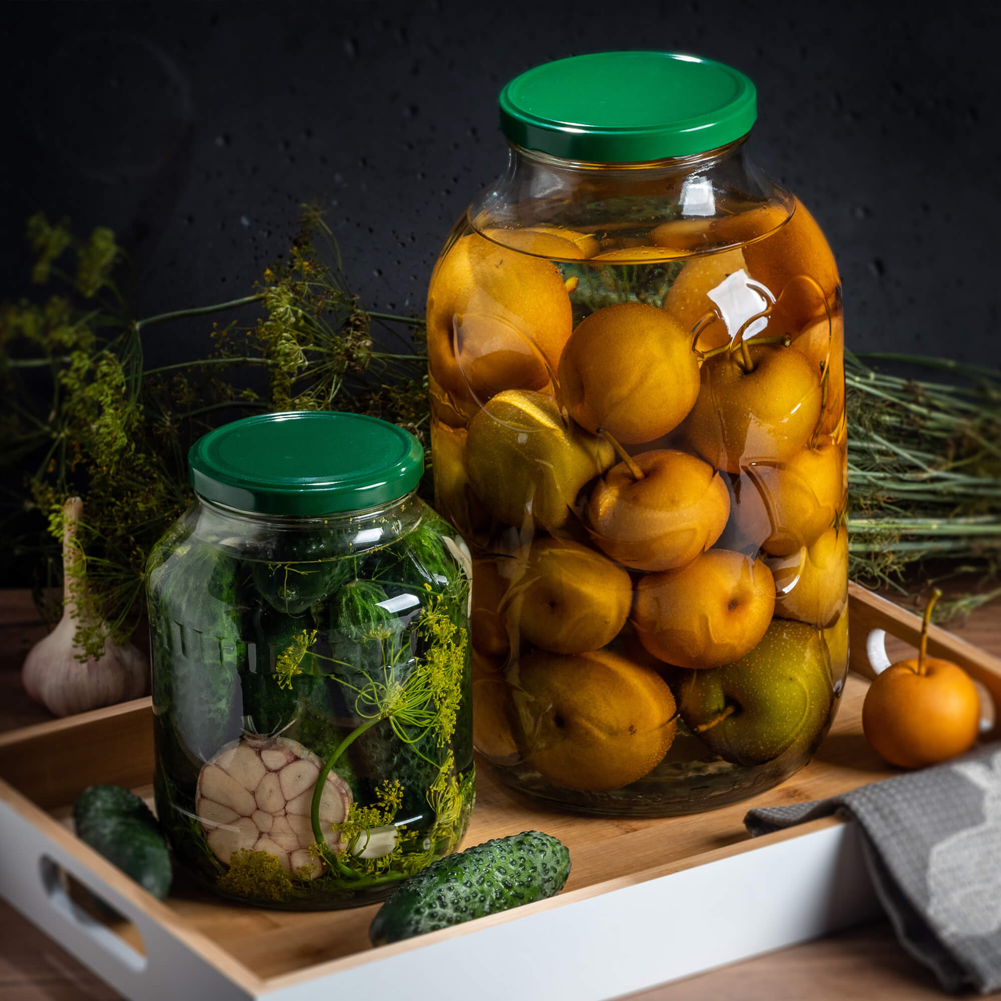 Szklany słój Boro 1,7L 89mm + wieczko "Czarna koronka" 12 szt.