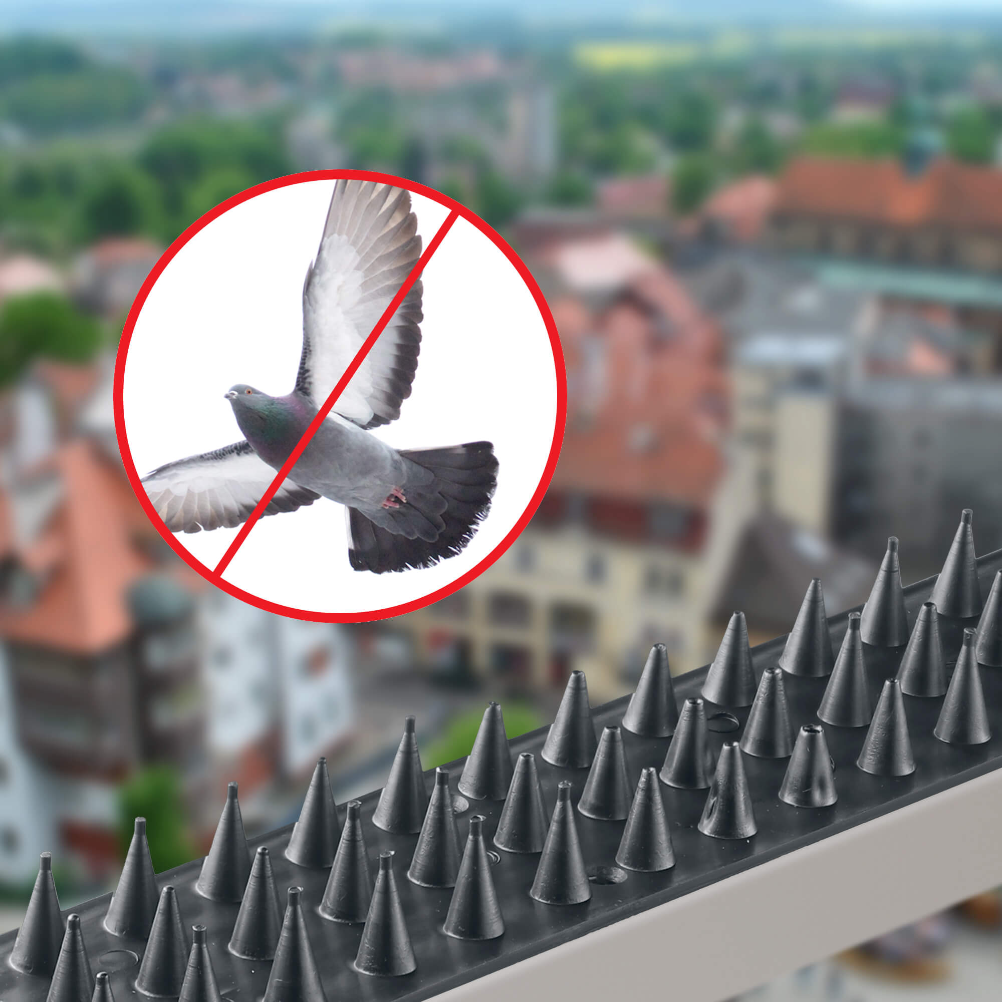 Plastikowe kolce Tosta przeciw ptakom 50 cm szare 1 szt.