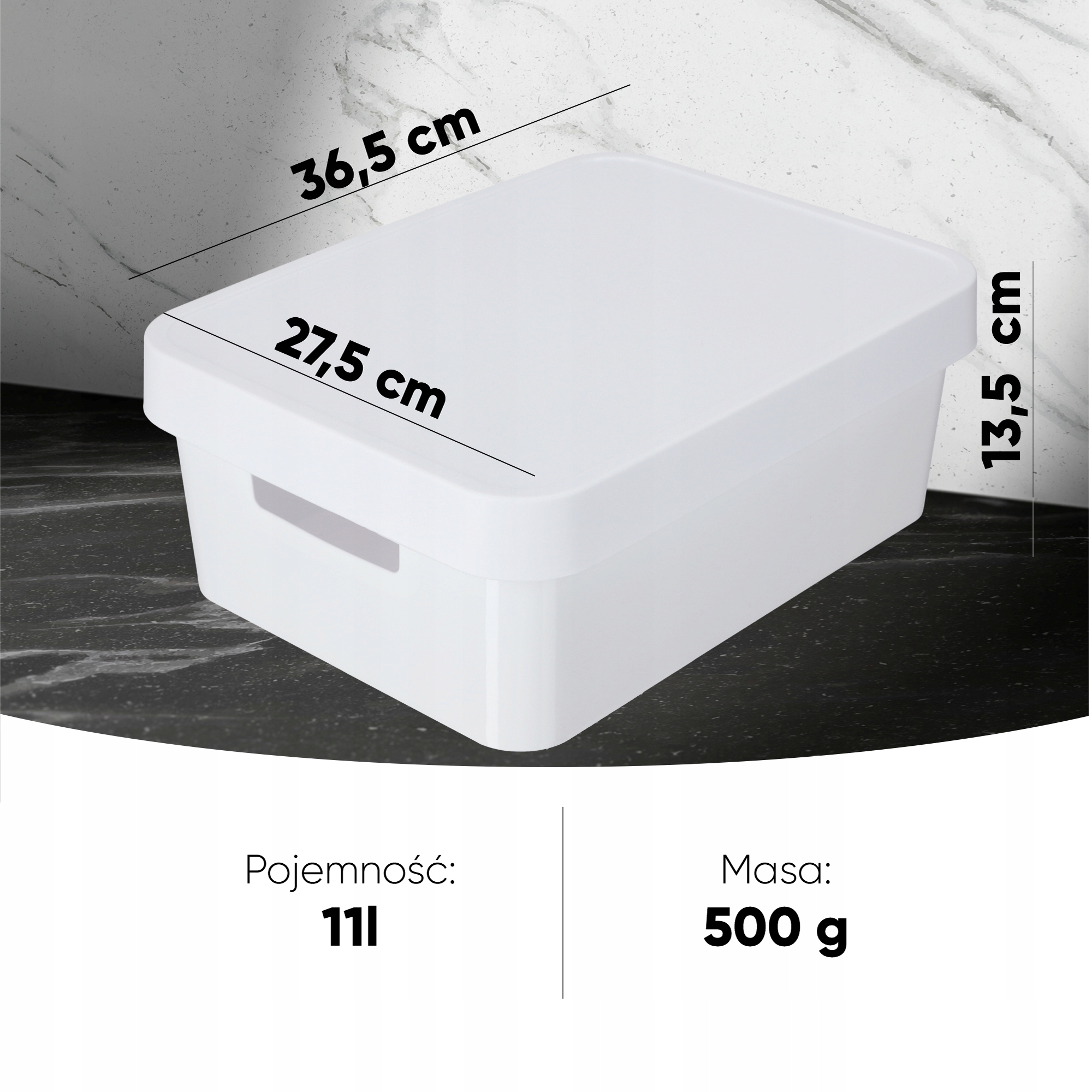 Pojemnik z pokrywką Infinity Curver 11L, biały