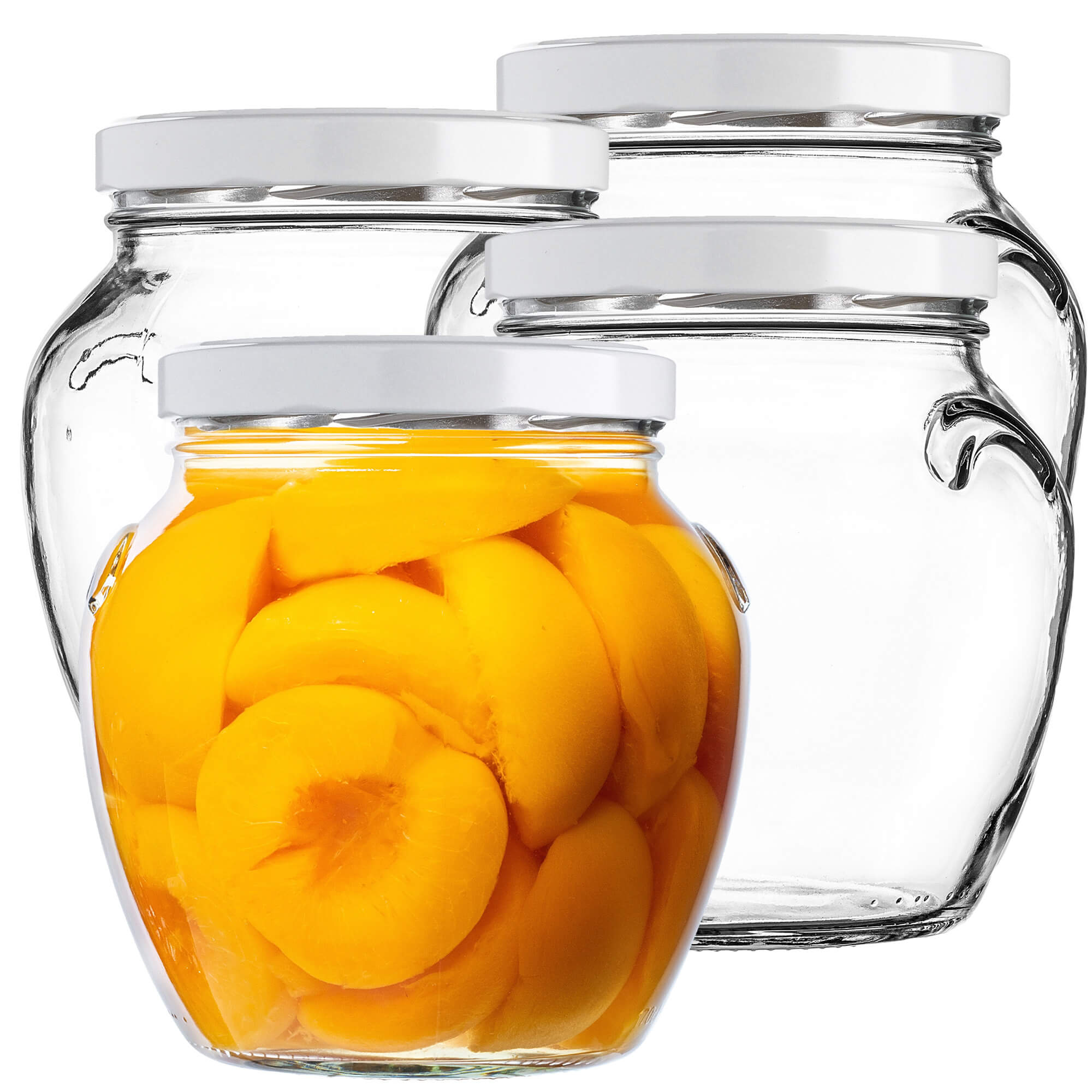 Słoiki na przetwory Sassa 1700ml 4szt 110mm + wieczka białe