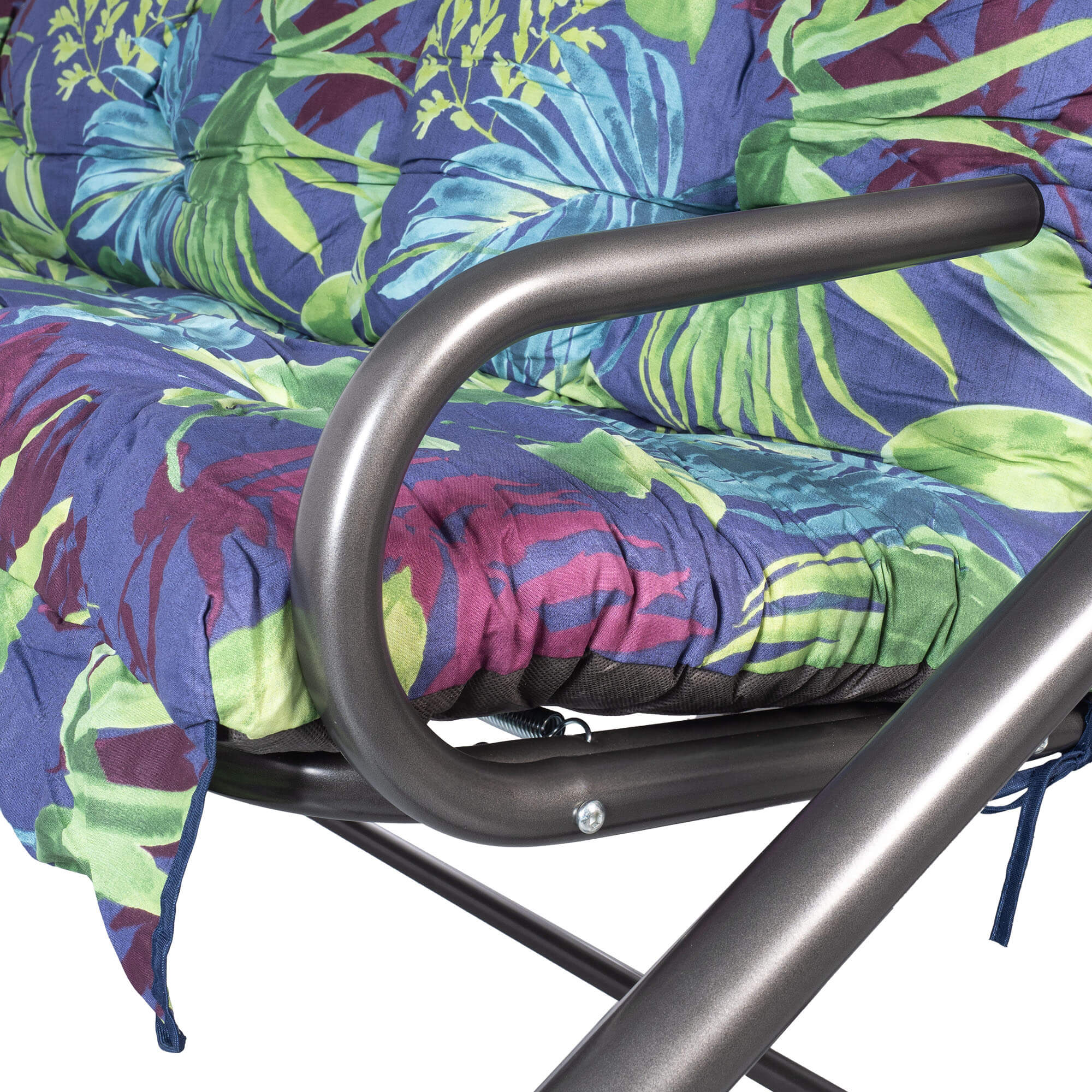 Huśtawka ogrodowa z daszkiem 208 x 159 cm, liście