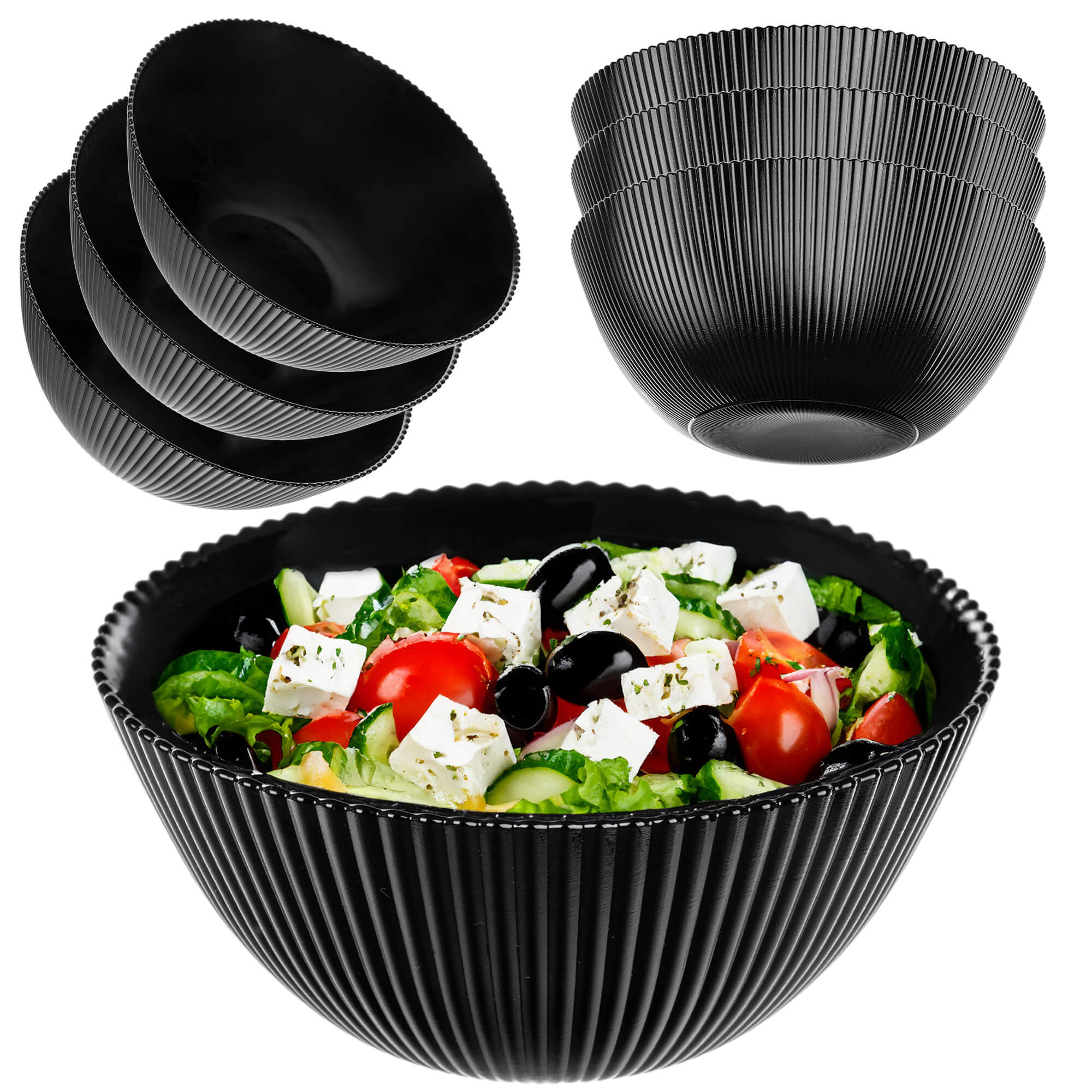 Salaterka szklana Regno 20.3 cm czarna 3 szt.